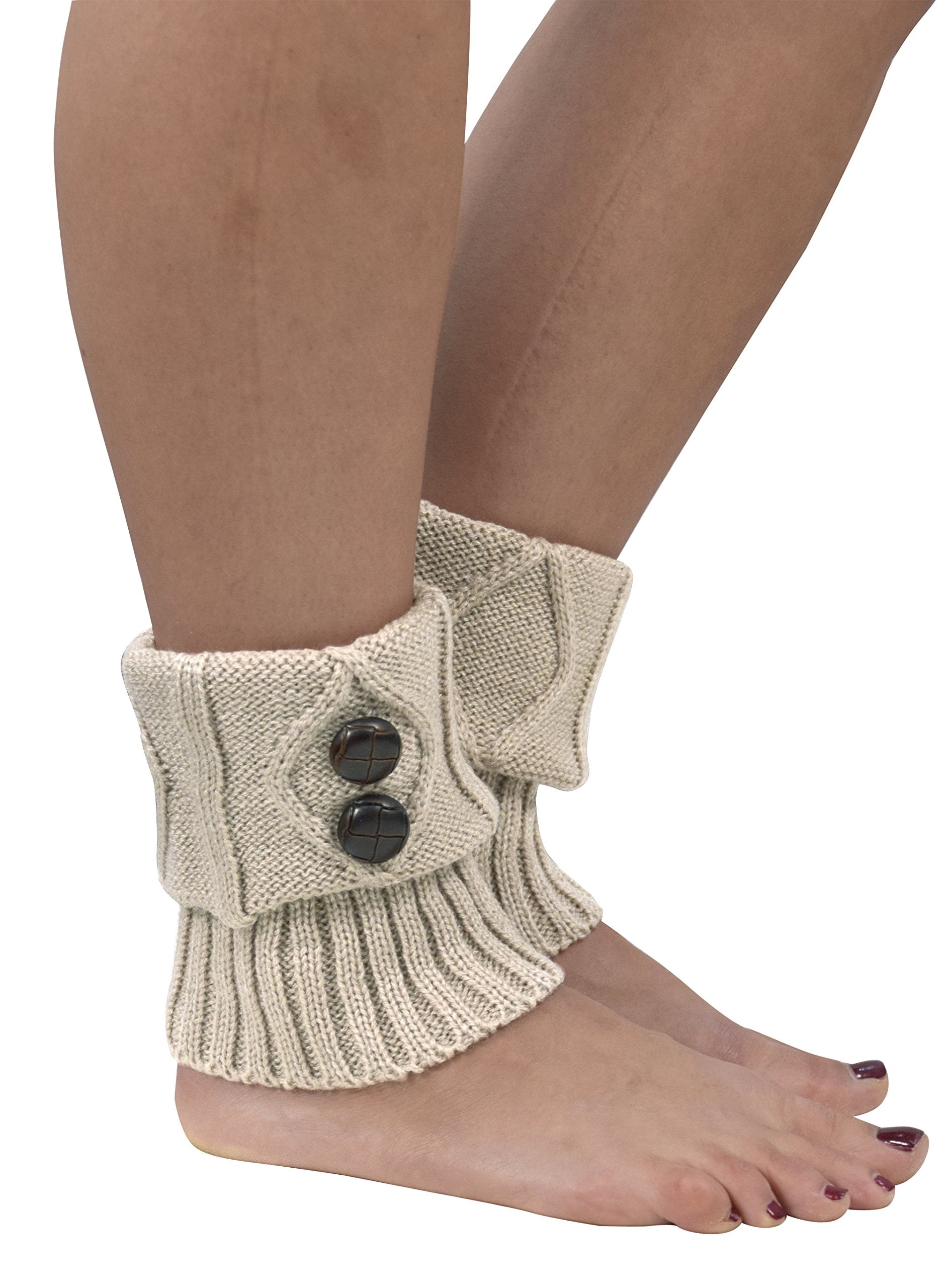 Women's Knitted Crochet Ribbed Cable Knit Leg Warmers - Cozy Winter Boot Socks for Yoga, Dance, Fashion & Outdoor Activities