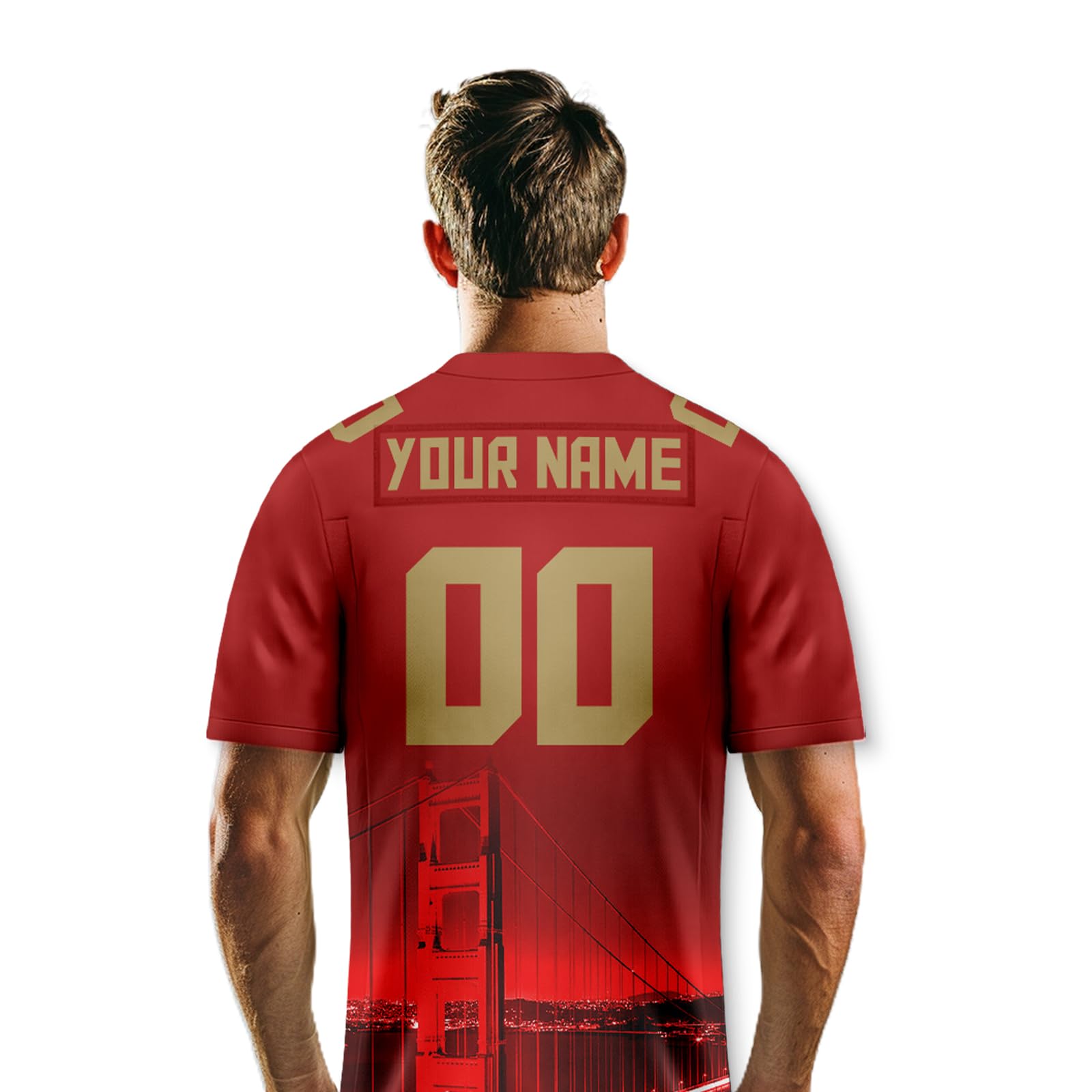 Custom Personalized Football Jersey with City Night Skyline Design - Men, Women & Youth Sports Apparel - Add Name & Number for Game Day, Fan Events & Team Support
