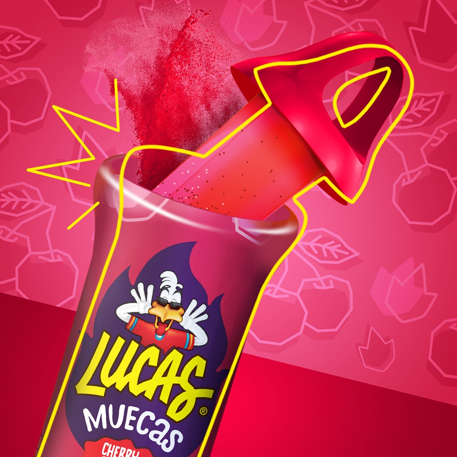 Lucas Muecas Cherry Flavor Gummy Candy | 10 Count Box | Perfect for Parties, Snacks & Movie Nights