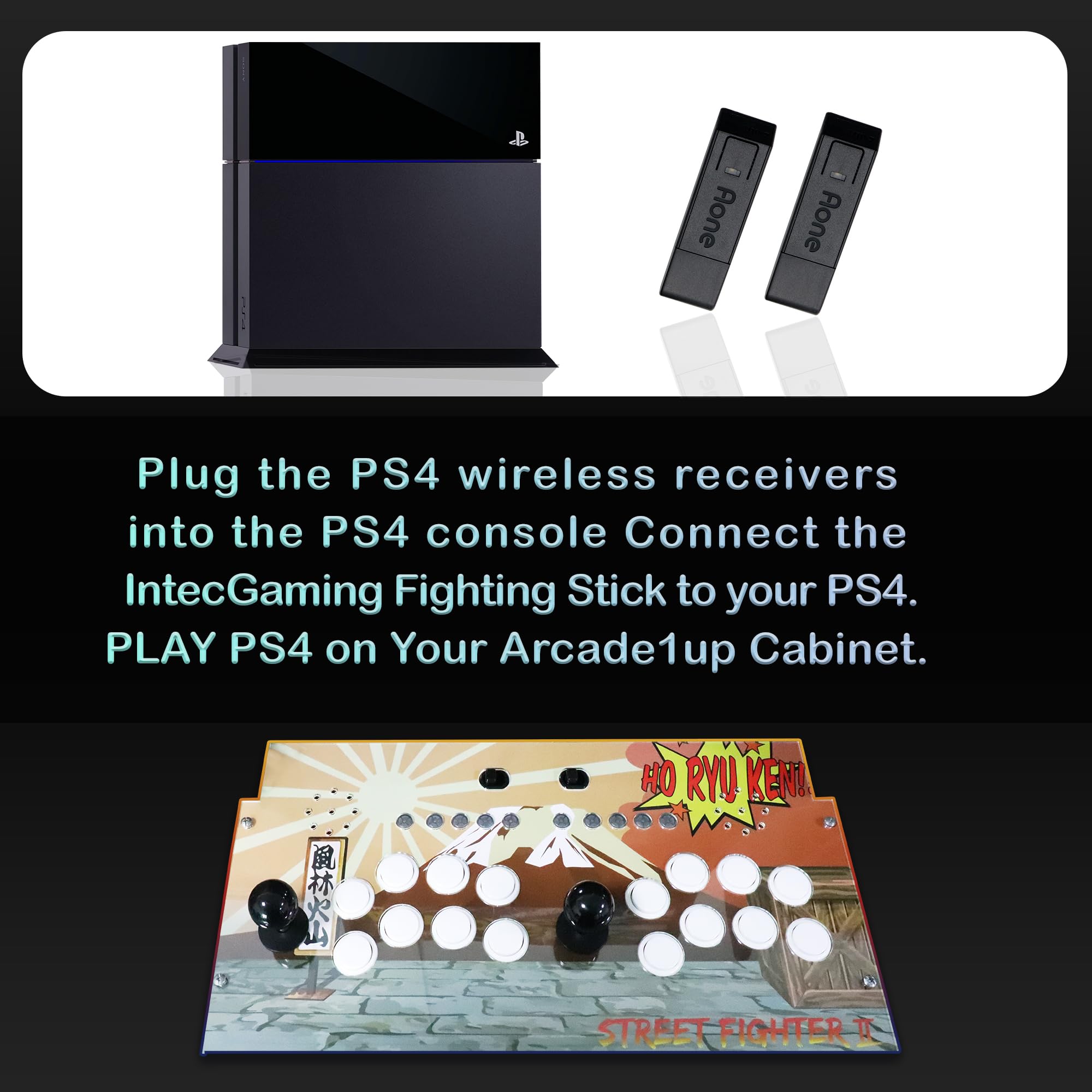 **PS4 to Switch Fighting Stick Converter - Wireless Adapter for IntecGaming & Arcade1up Fighting Sticks on PS4 & Arcade1up Cabinets (2-Pack) - Perfect for Multiplayer Gaming & Arcade Battles**