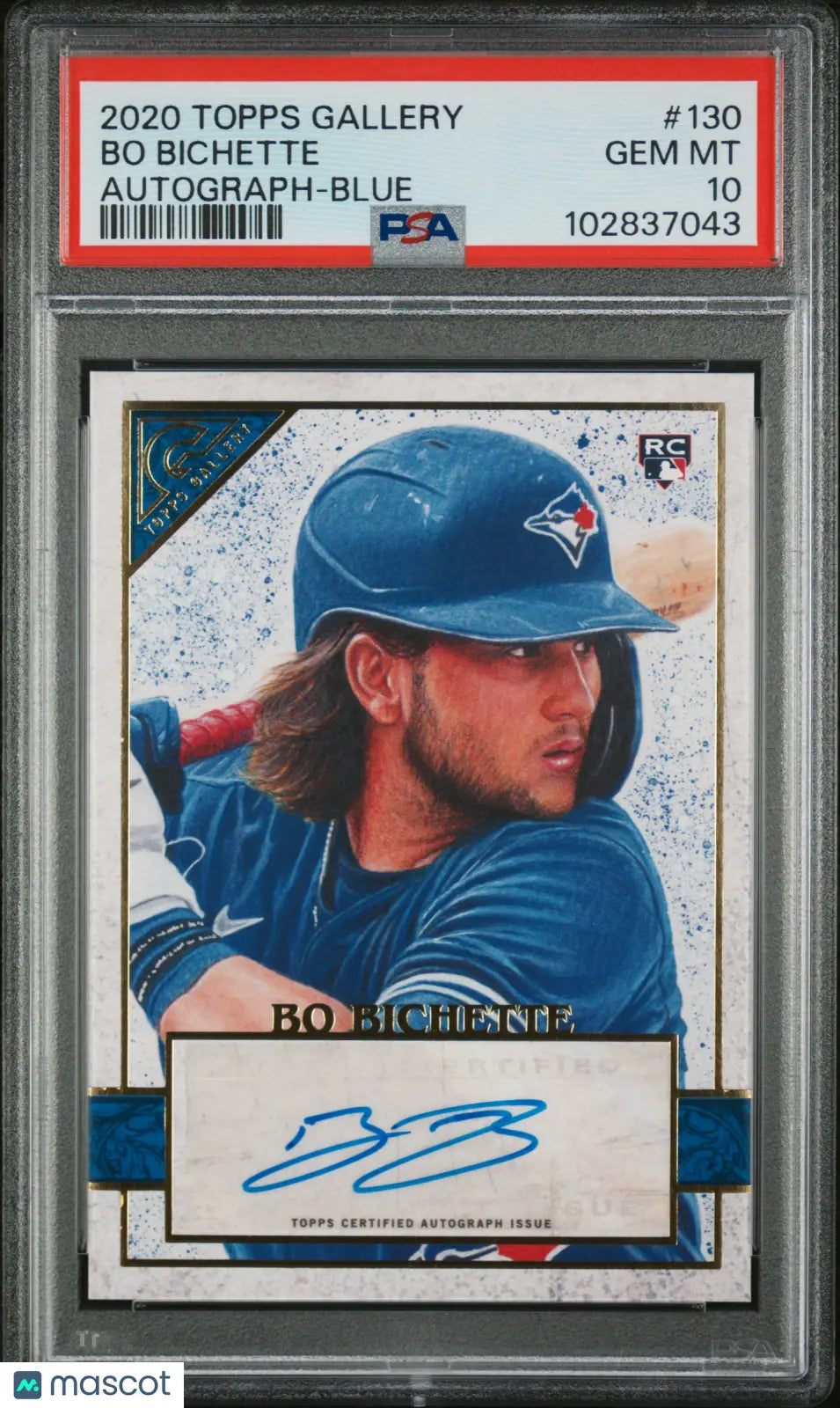 2020 Topps Gallery Baseball Bo Bichette RC Rookie Autograph Blue PSA 10 /50 - Rare Collectible for Baseball Fans & Card Investors - Perfect for Display, Trading, and Portfolio Growth