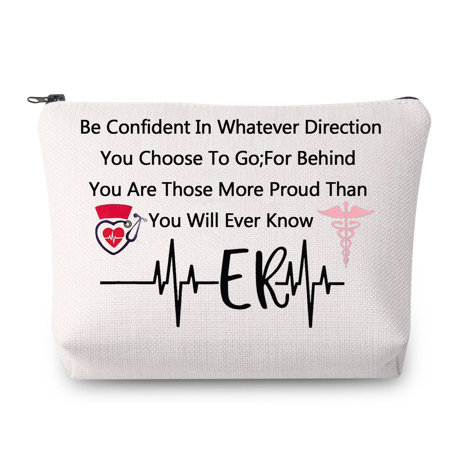 ER Nurse Gifts for Women - Medical Caduceus Cosmetic Travel Pouch Bag | Nursing Makeup Bag for Emergency Medicine Physicians & Graduation Gifts | Perfect for Clinical Shifts, Travel & Daily Use