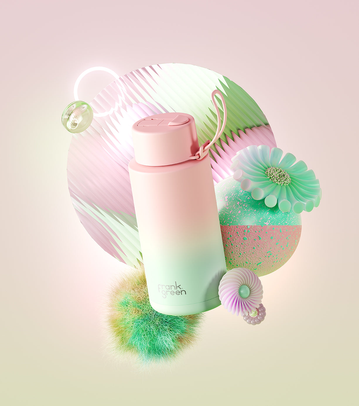 Gradient Ceramic Reusable Water Bottle 34oz (1000ml) - Eco-Friendly Travel & Gym Bottle for Hot & Cold Beverages