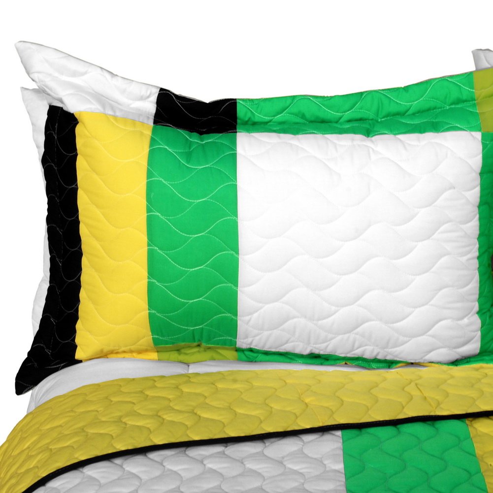 Fresh Field 3-Piece Vermicelli Quilted Patchwork Bedding Set - Full/Queen Size | Soft & Cozy for All Seasons, Perfect for Bedroom Decor