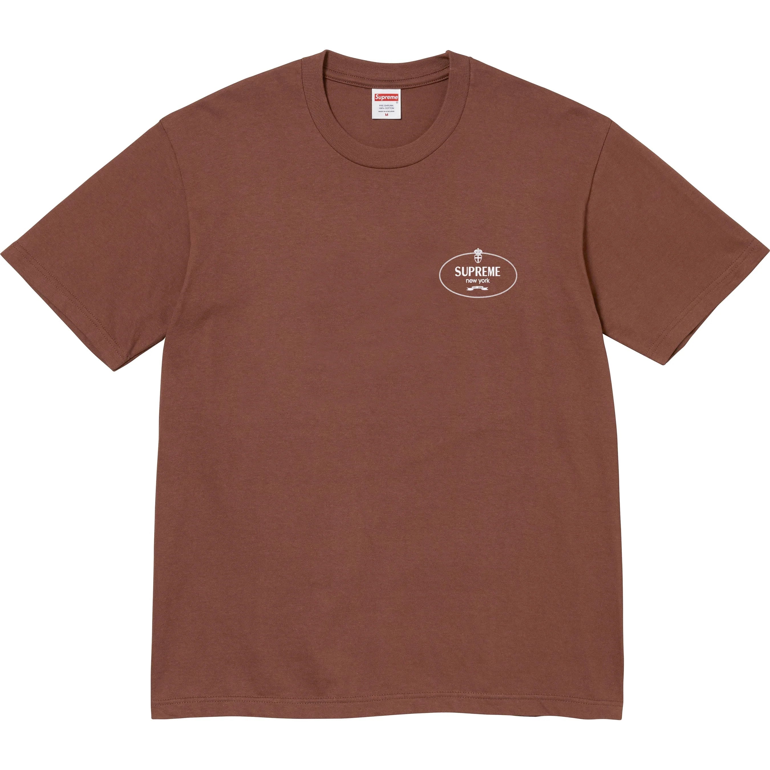 Supreme Crest Logo T-Shirt for Men - Soft Cotton Brown Tee - Streetwear Fashion for Casual Wear & Urban Style