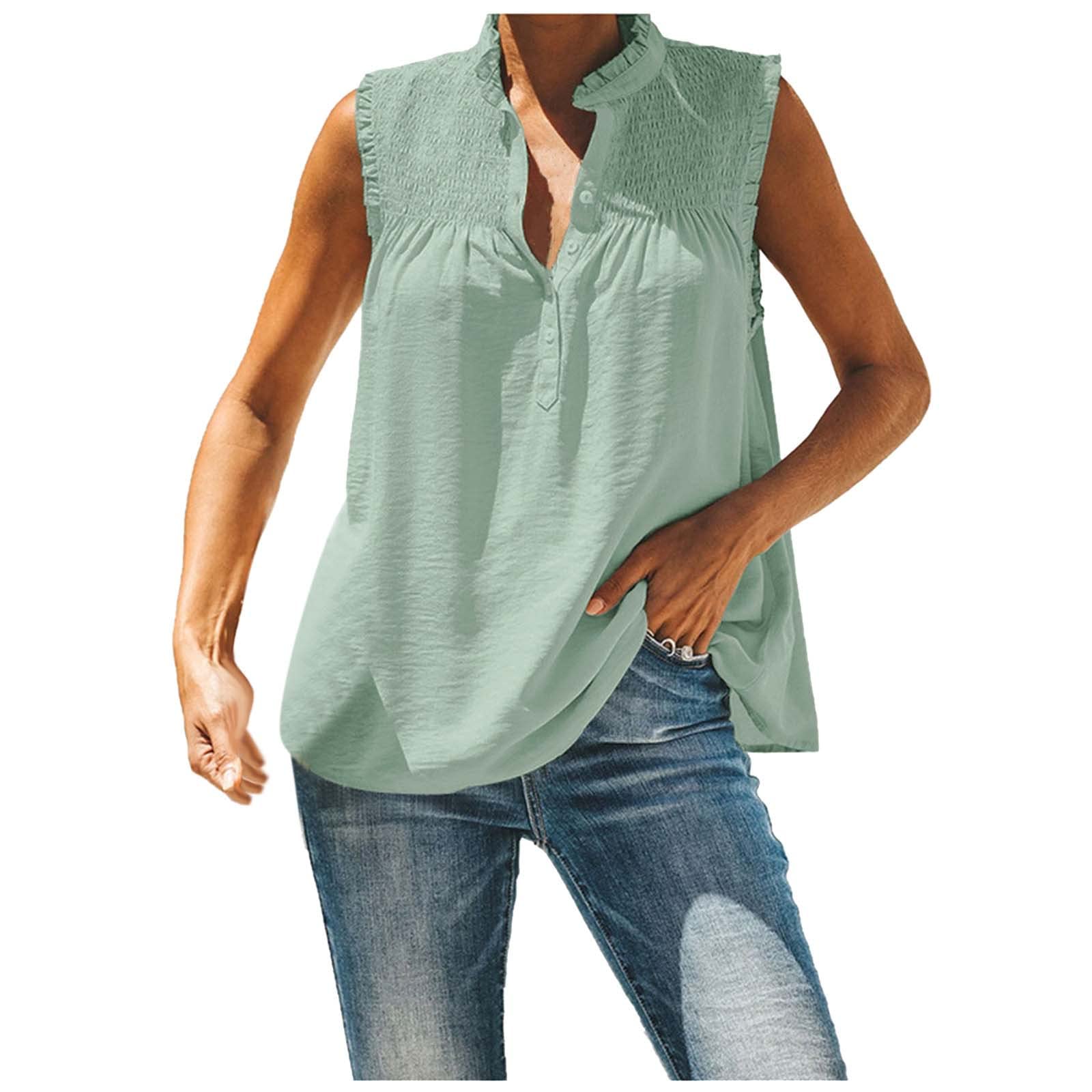 Women's Casual Turtleneck Sleeveless Vest Top - Solid Color Summer Beach Blouse for Women | Perfect for Vacation, Outdoor Activities & Everyday Wear