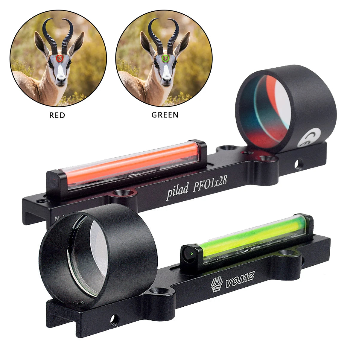 Tactical 1x28 Red Dot Sight with Green Fiber Optic | 11mm Rail Mount for Shotgun, AK47, AR15 | Hunting & Shooting Accessories | Perfect for Outdoor Adventures, Target Practice & Home Defense