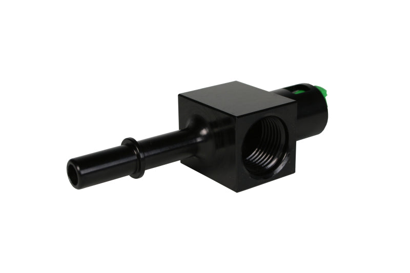 Aeromotive 3/8in Quick Connect Fitting with AN-08 Port & 1/8in Gauge Port - High Performance Fuel Line Connector for Racing & Automotive Applications