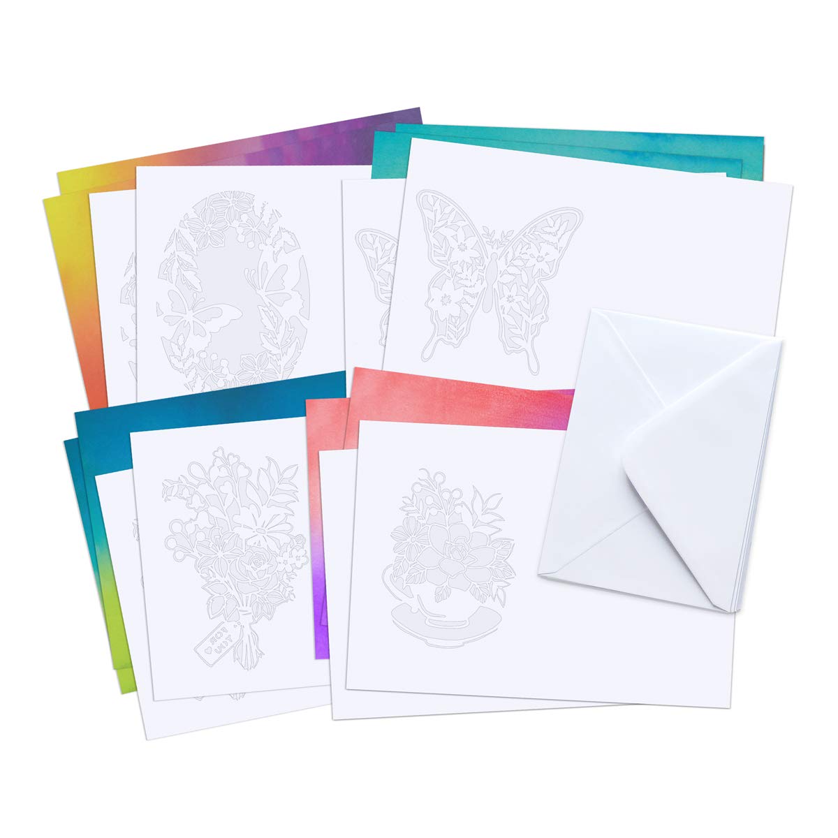 Paper Cutting Adventure | Flower & Butterfly Card Set | 4 Stunning Ready-to-Cut Designs by Emma Boyes | Perfect for DIY Crafts, Scrapbooking & Home Decor