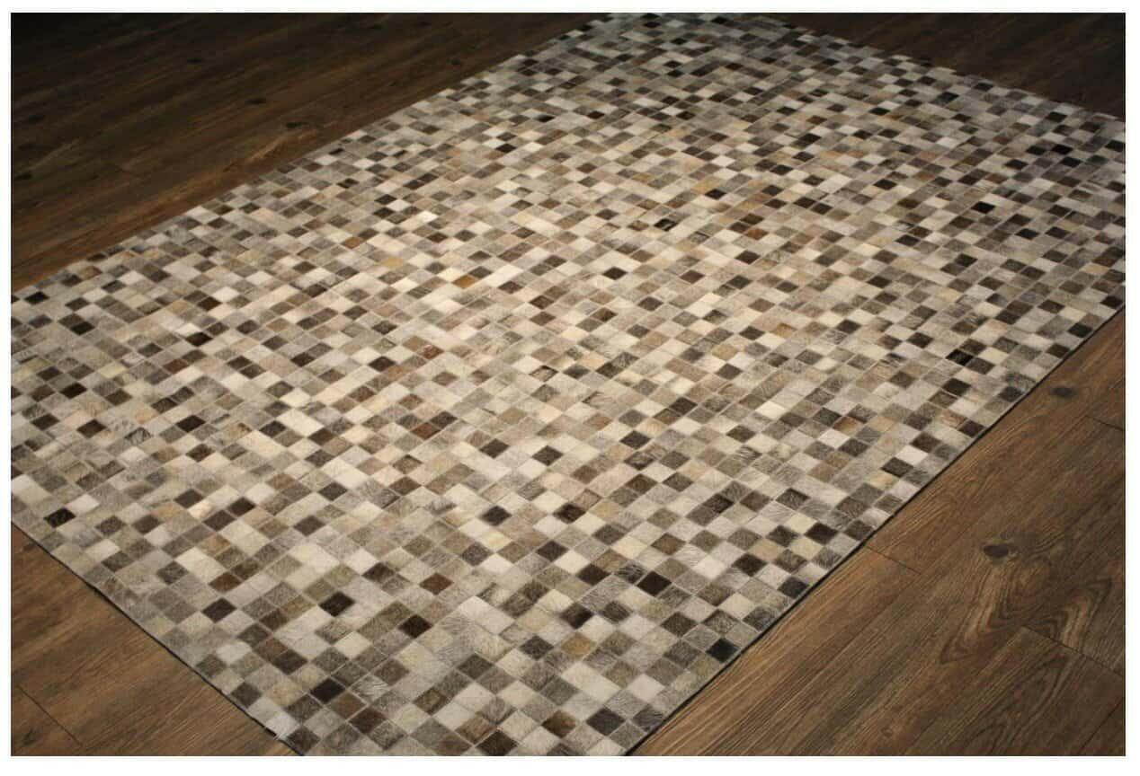 Premium Silver Metallic Cowhide Rug by Rug Factory – TIKKULSIL – Stylish & Durable Home Decor for Living Room, Bedroom, or Office