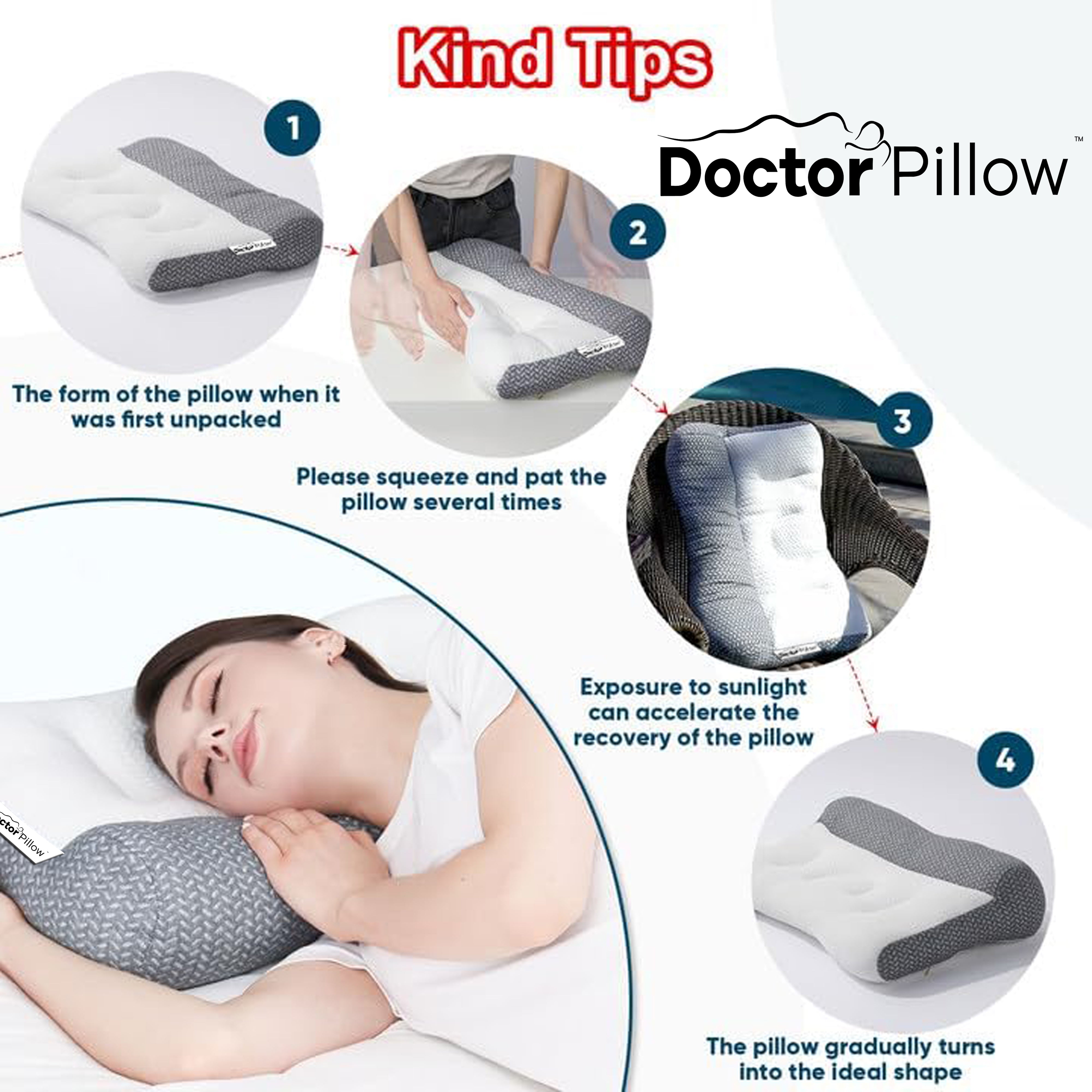 DR PILLOW PAIN AWAY Neck Traction Pillow - Ergonomic Invisible Spring Support for Neck Pain Relief | Perfect for Sleeping, Travel & Office Use