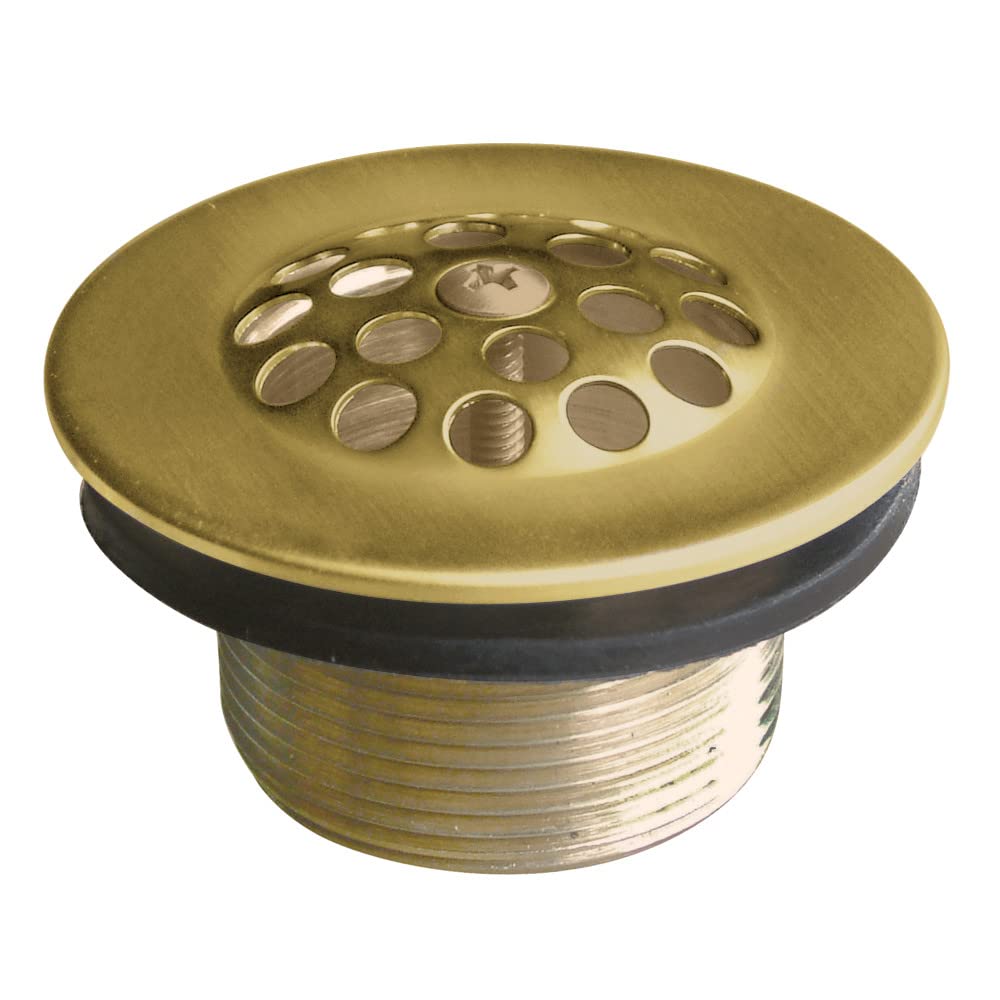 Kingston Brass DTL207 Brushed Brass Tub Drain Strainer and Grid - Durable Bathroom Sink Drain Cover for Shower, Bathtub, and Vanity