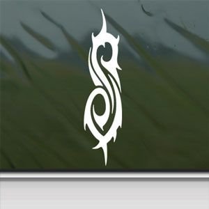 Slipknot White Tribal Metal Band Sticker Decal - Waterproof Vinyl for Car Window, Wall, MacBook, Laptop, Notebook | Perfect for Music Fans & Rock Enthusiasts