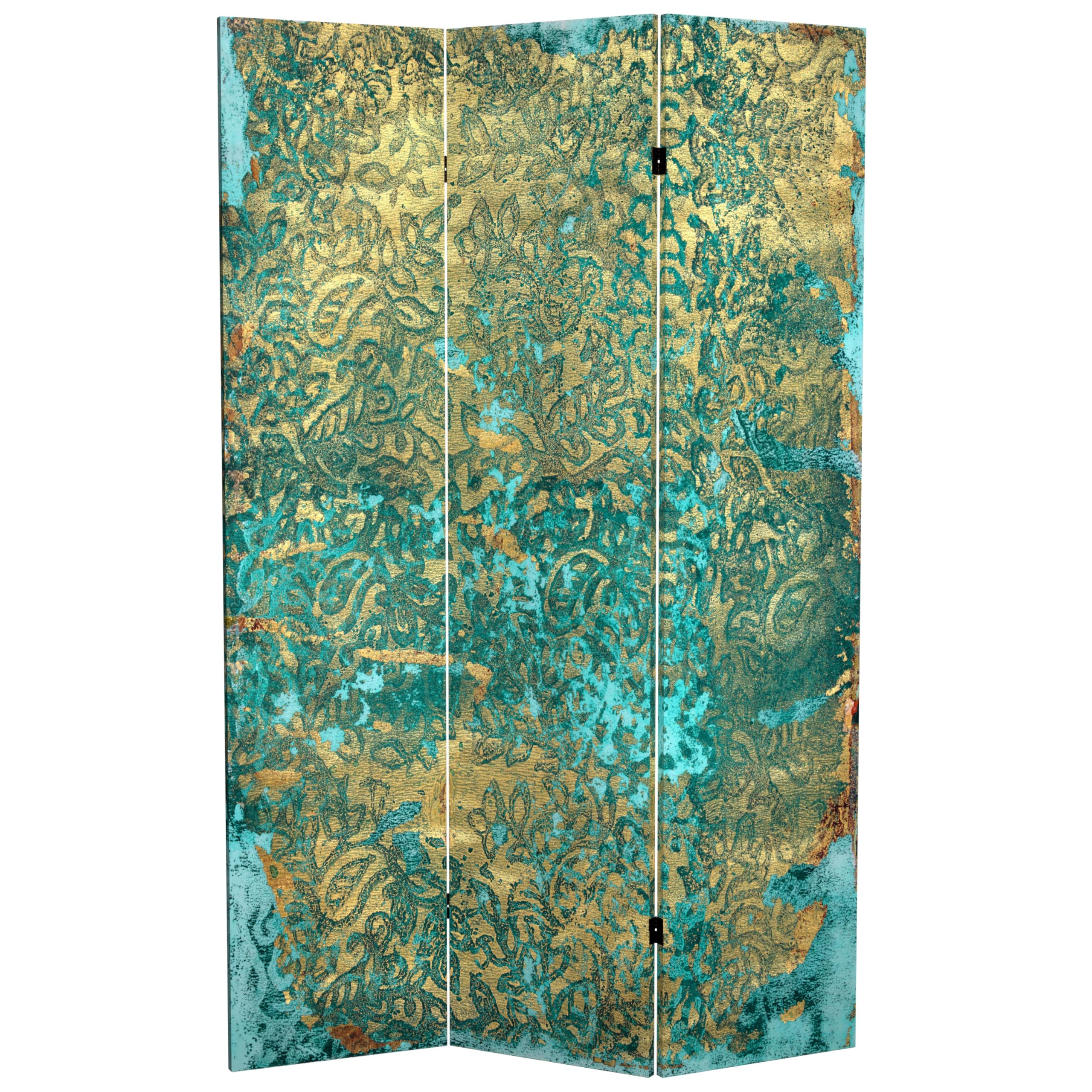6 ft. Tall Red Lantern Luminous Shadows Canvas Room Divider - Underwater Wave Design for Home Decor, Office Partition & Asian-Themed Events