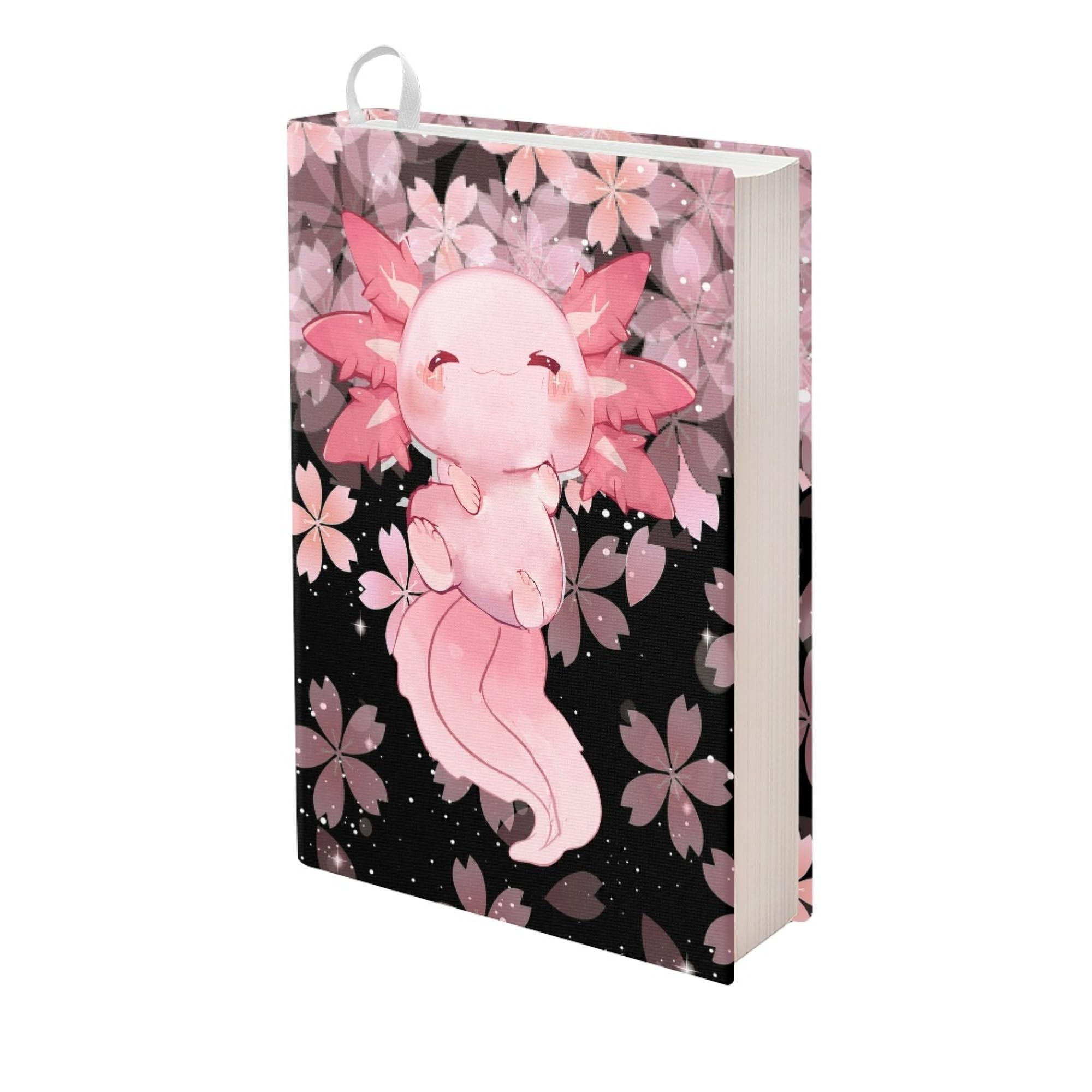 Upetstory Cute Axolotl Book Cover - Reusable Stretchable Book Sleeve Protector for Hardcover Notebooks & Textbooks - Perfect Gift for Book Lovers, Adults & Kids - Great for School, Office & Travel Use