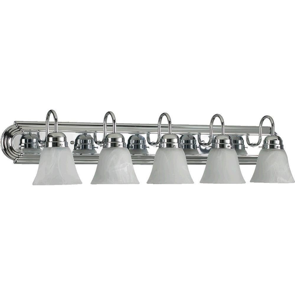 Quorum 5094-5-114 Traditional Five Light Bathroom Vanity Light Fixture in Chrome Finish - Perfect for Modern and Classic Bathroom Decor