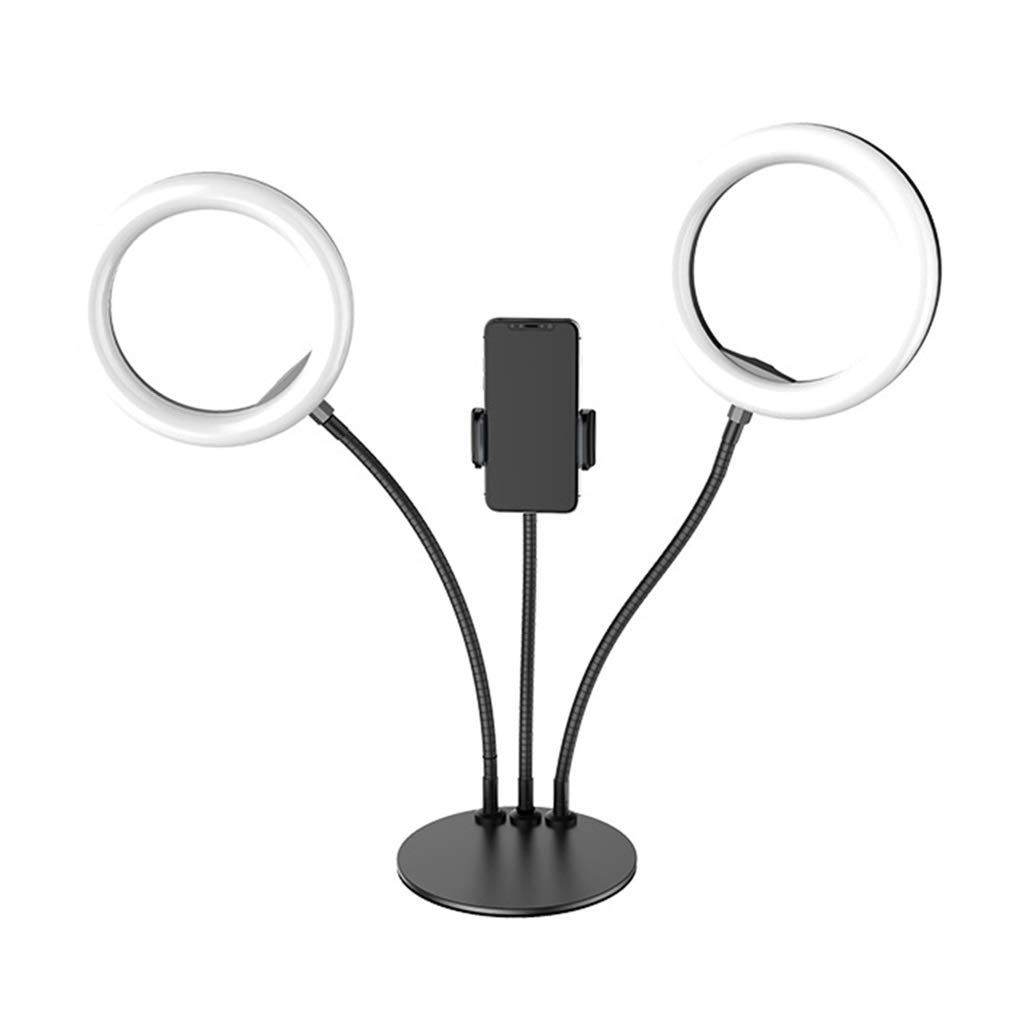 Adjustable LED Ring Light with Phone Holder - 3000K to 5000K Color Temperature, 360° Flexible Hose Stand for Makeup, Reading, Live Streaming & Video Conferencing