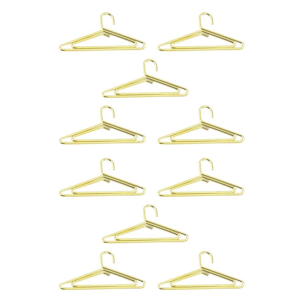 Creative Coat Hanger Bookmarks - 20pcs Golden Paper Clips for Books & Gifts