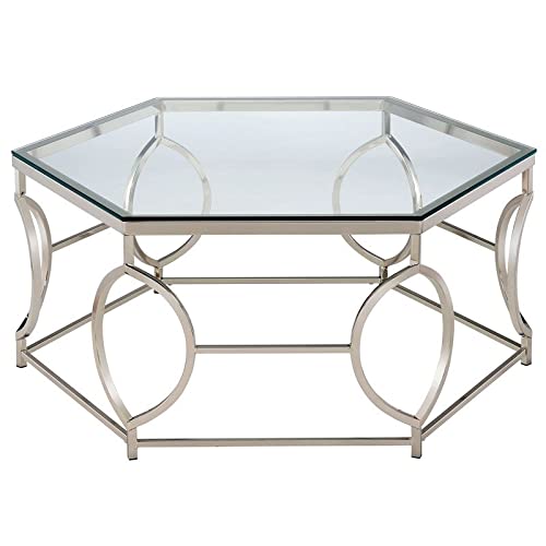 Furniture of America Annette Modern Chrome Metal Coffee Table - Stylish Living Room Centerpiece for Home Decor