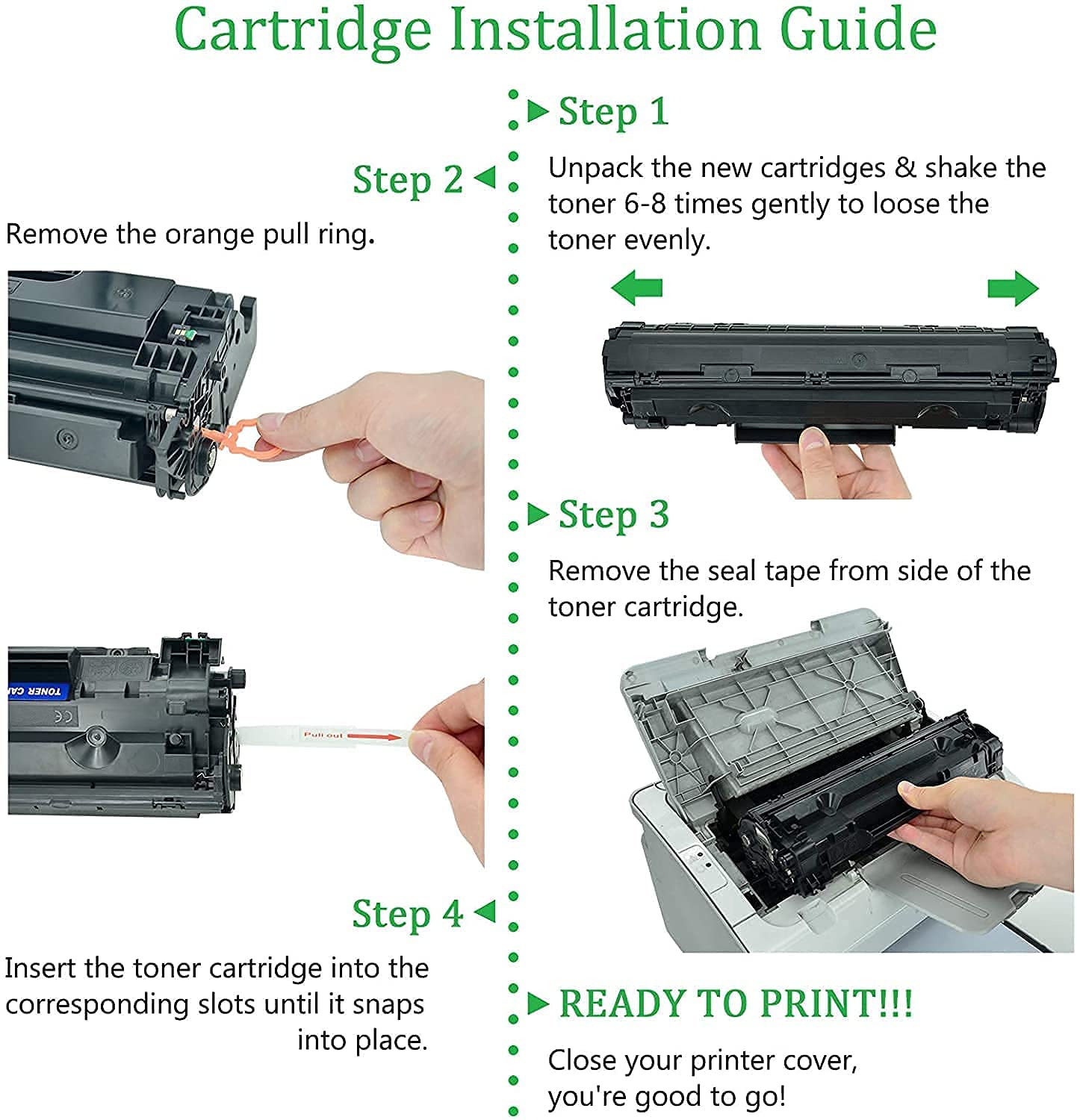 Greencycle 10-Pack Compatible Toner Cartridge Replacement for Canon 126 Black (CRG-126/CRG126/3483B001) - Works with ImageClass LBP6200d & LBP6230dw Wireless Laser Printers - Perfect for Home & Office Printing Needs