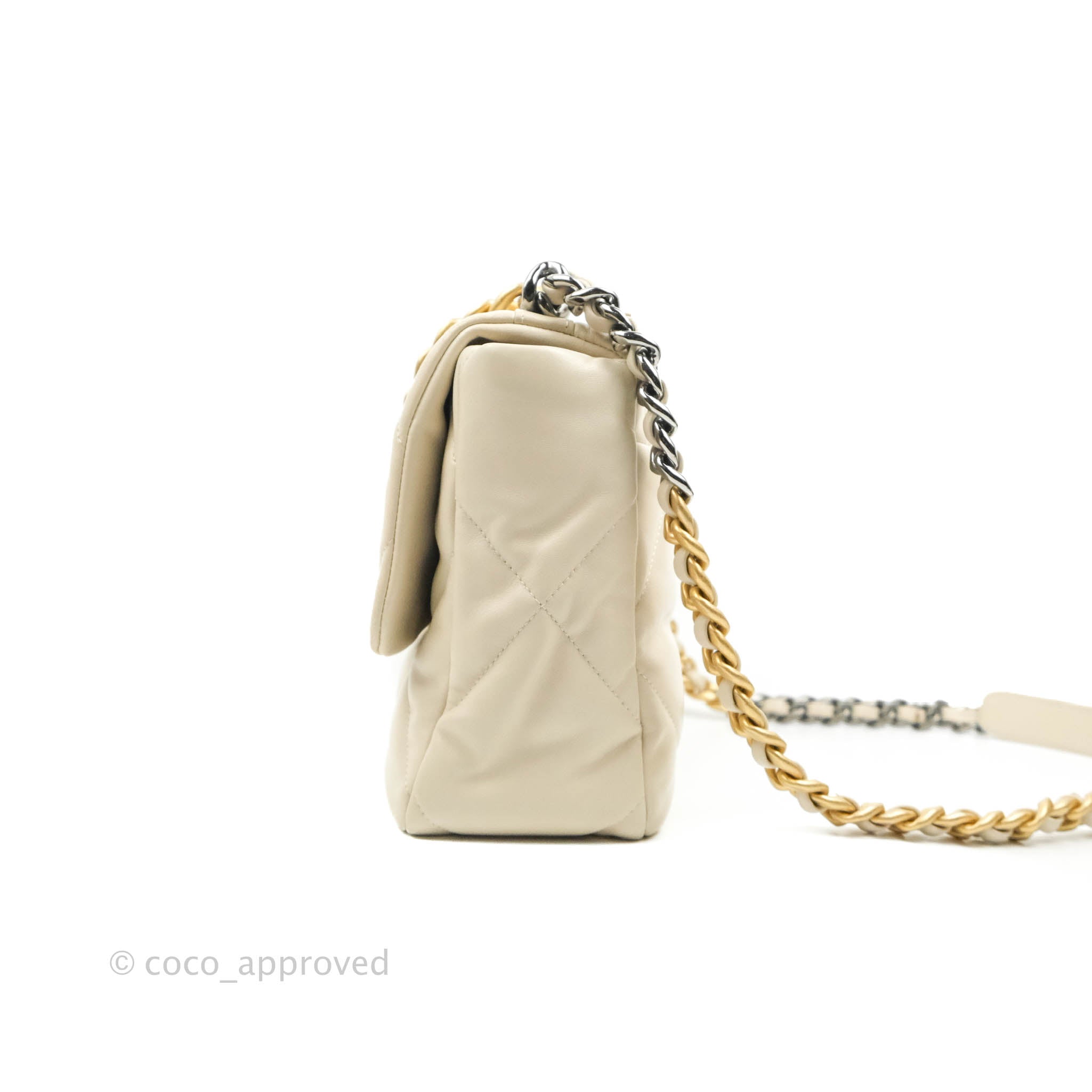 Chanel 19 Medium Flap Bag in Beige with Mixed Hardware - Luxury Designer Handbag for Women, Perfect for Work, Evening & Special Occasions
