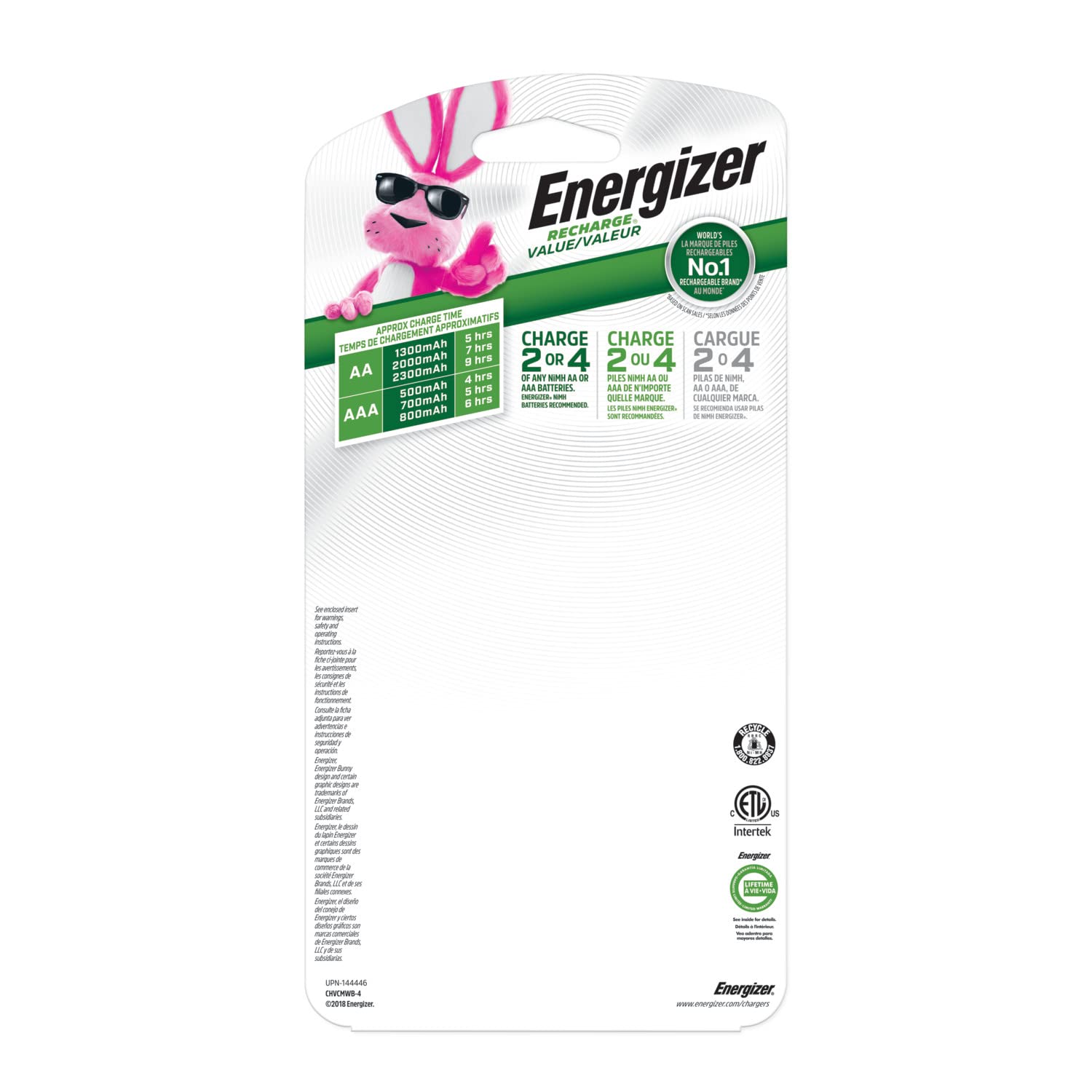 Energizer Recharge Value Charger for NiMH AA AAA Batteries - Fast Charging Station for Digital Cameras, Game Controllers & Wireless Devices