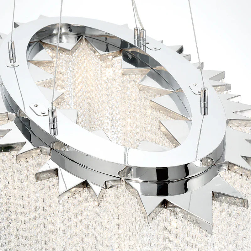 Elegant Cohen Crystal Oval Chandelier - Modern Dining Room Lighting Fixture for Home Decor | Perfect for Living Room, Bedroom & Entryway