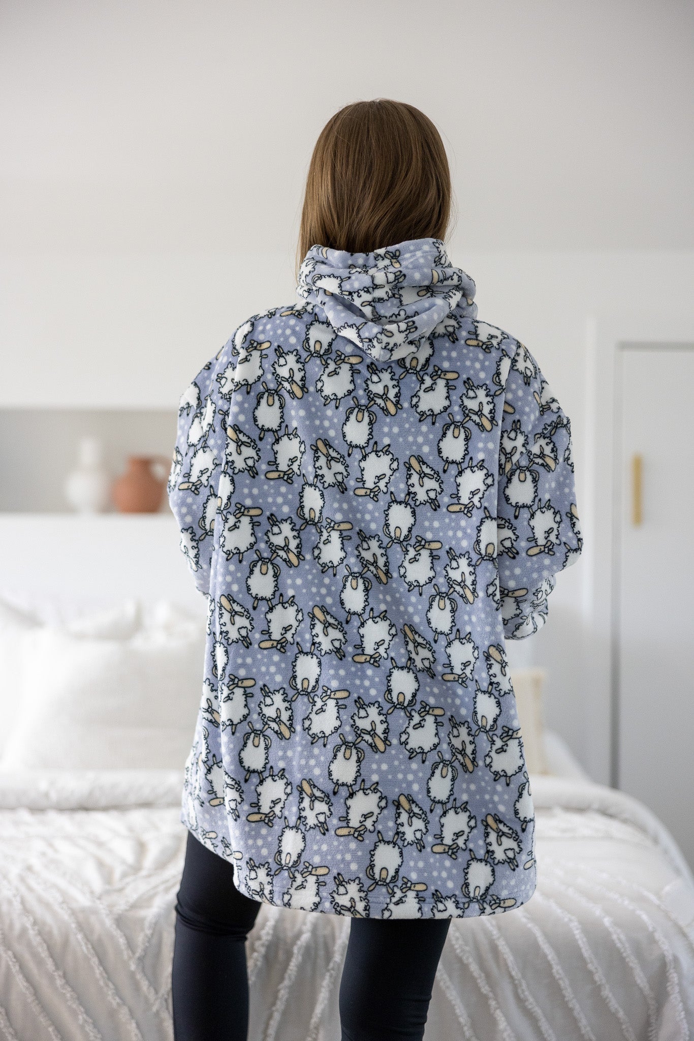 Soft Grey Sheep Kids Blanket Jumper - Cozy Fleece-Lined Winter Wear for Boys & Girls - Perfect for Playdates, Nursery & Outdoor Adventures