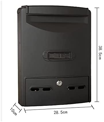 Waterproof Outdoor Mailbox with Lock - Rainproof Wall Mounted Postbox for Garden, Home & Office - Secure Mail Delivery Solution (Black)