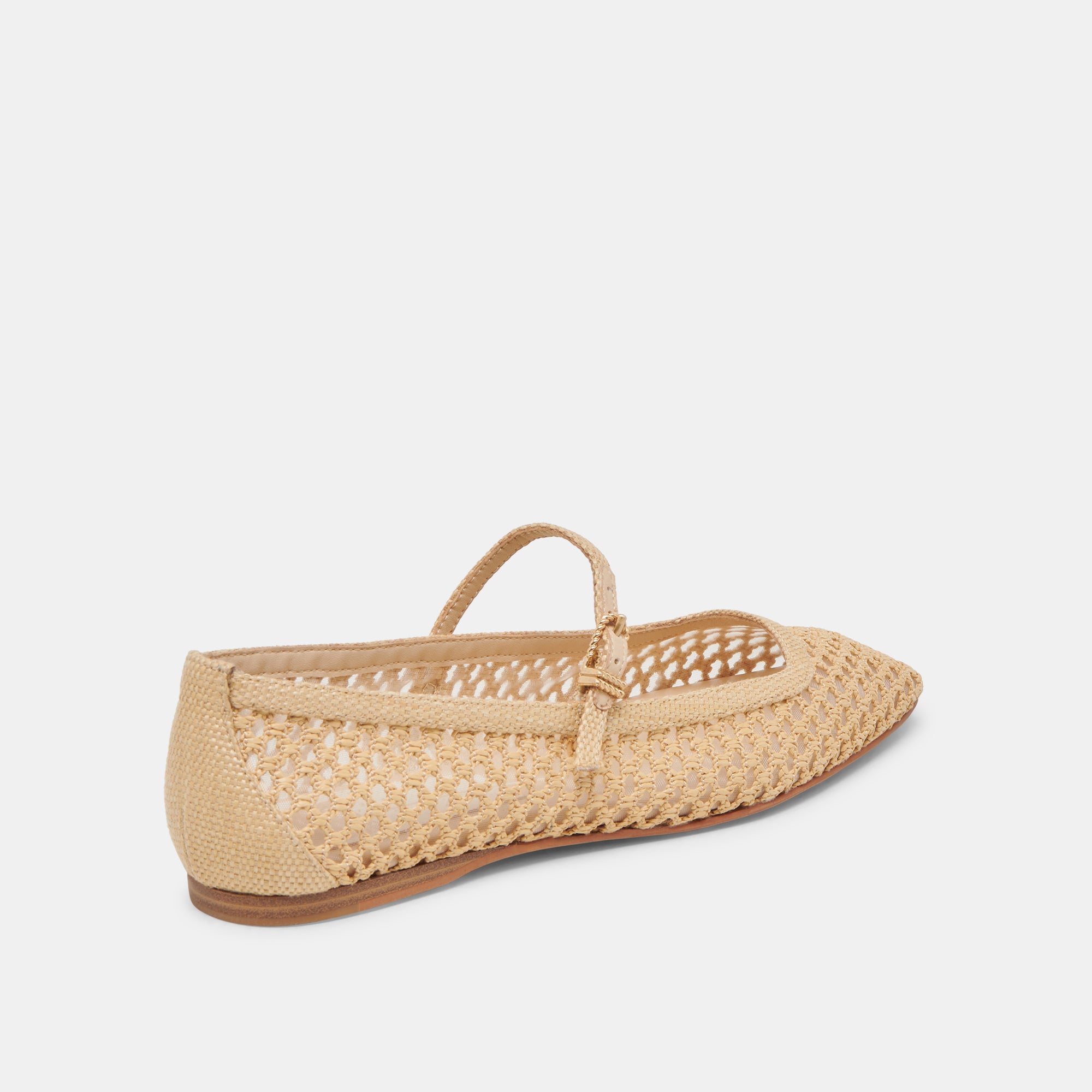 REYES WIDE BALLET FLATS - Light Natural Woven Raffia Women's Comfortable Slip-On Shoes for Casual Wear, Office & Summer Outfits
