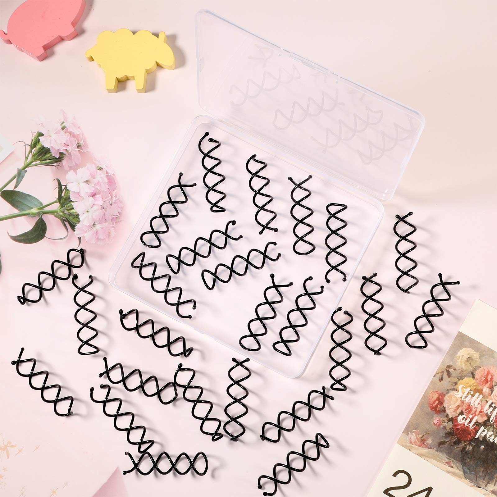 WILLBOND 25-Piece Spiral Hair Pins - Black Corkscrew Twist Pins with Non-Scratch Round Tips for Women's Hairstyles | DIY Hair Styling, Updos, Braids & Bun Holders