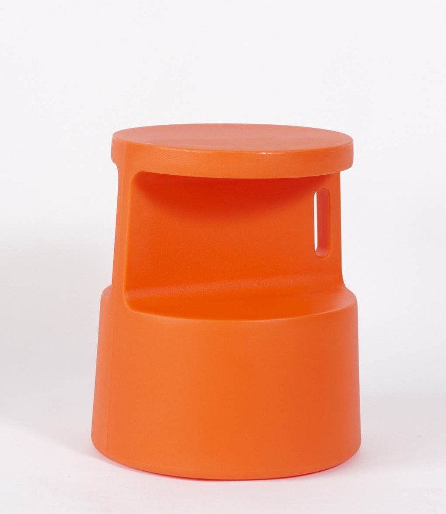 OFFI Tote: Multifunctional Side Table & Portable Stool in Orange - Perfect for Picnics, Camping, and Small Space Living