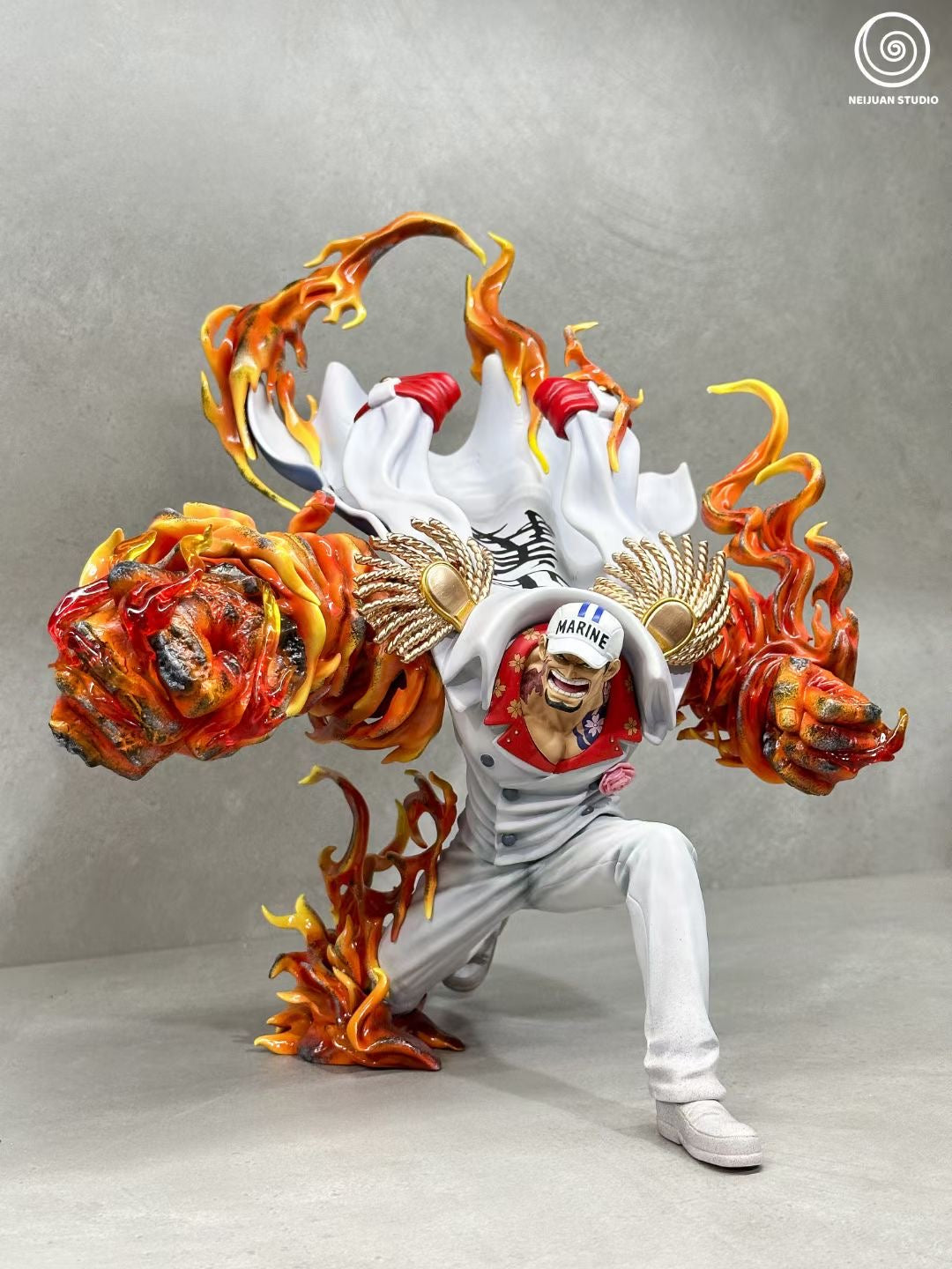 NeiJuan Studio Akainu Squatting Pose Anime Figure - One Piece Collectible Statue for Fans, Home Decor, and Office Display
