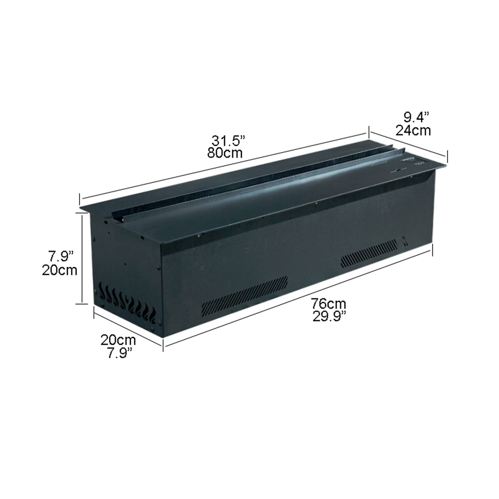 31 Inch Recessed Electric Fireplace with 3D Simulation Flame - Adjustable Flame Size & Light - Stainless Steel Frame - Perfect for Living Room, Bedroom, or Office Heating & Ambiance