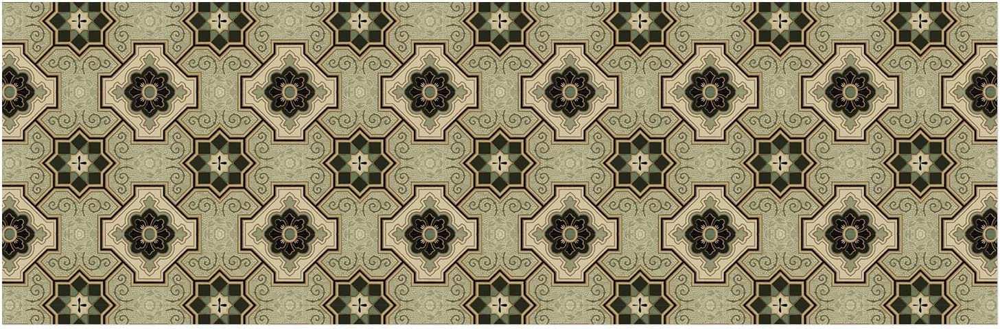 Bungalow Flooring Lincoln FlorArt Kitchen Runner Rug 2' x 6' – Made in USA, Machine Washable, Waterproof & Stain Resistant Non-Slip Low Profile Mat for Kitchen, Entryway, Bathroom & High Traffic Areas