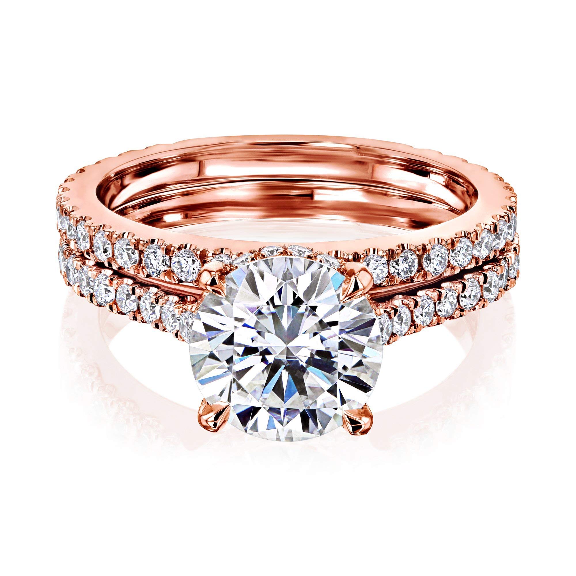 2ct Round Moissanite Engagement Ring with Hidden Halo Setting - Kobelli Elegant Bridal Jewelry for Weddings, Anniversaries & Special Occasions