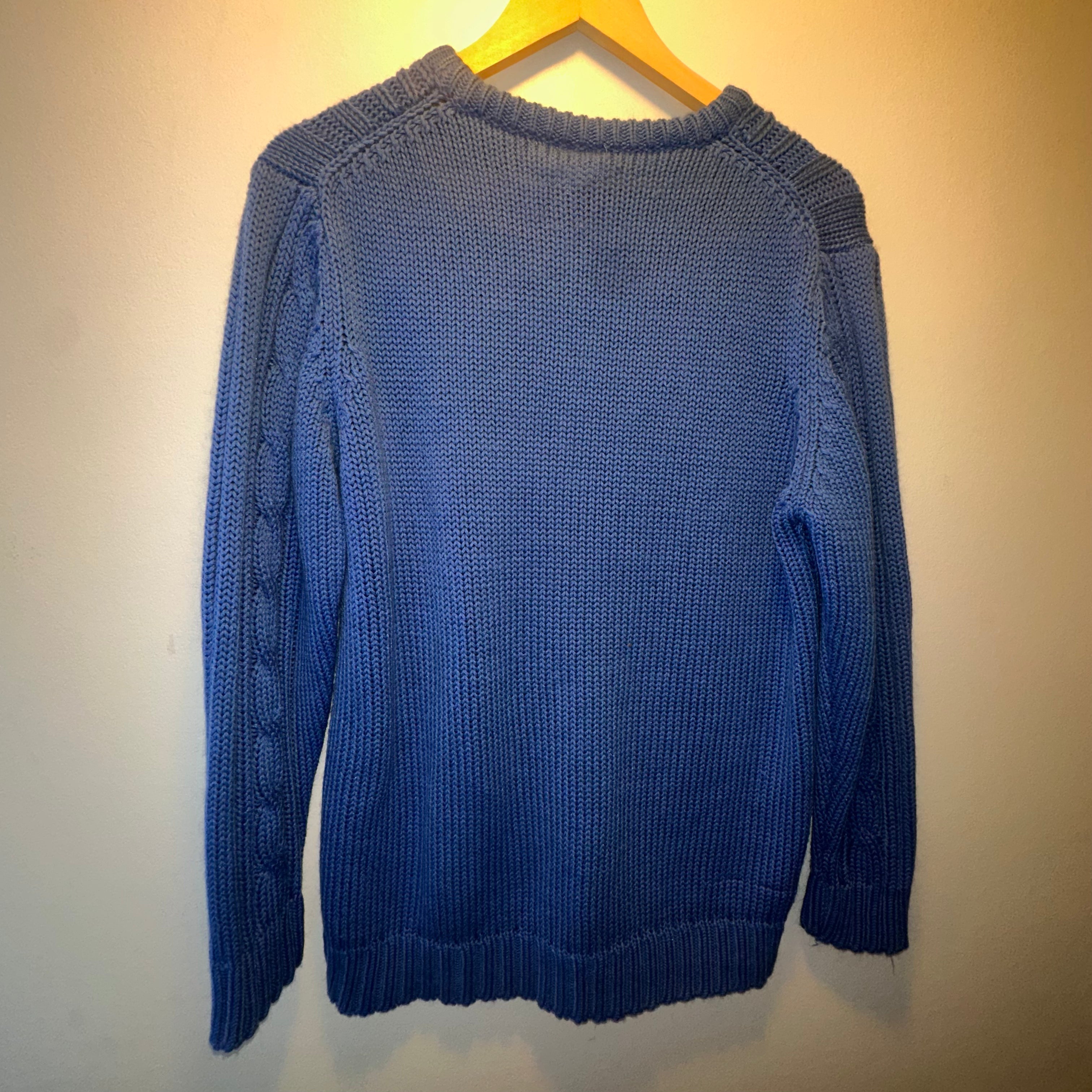 Cozy Blue Knit Sweater for Women - Soft Winter Pullover with Ribbed Cuffs | Perfect for Casual Outfits, Office Wear & Holiday Gatherings