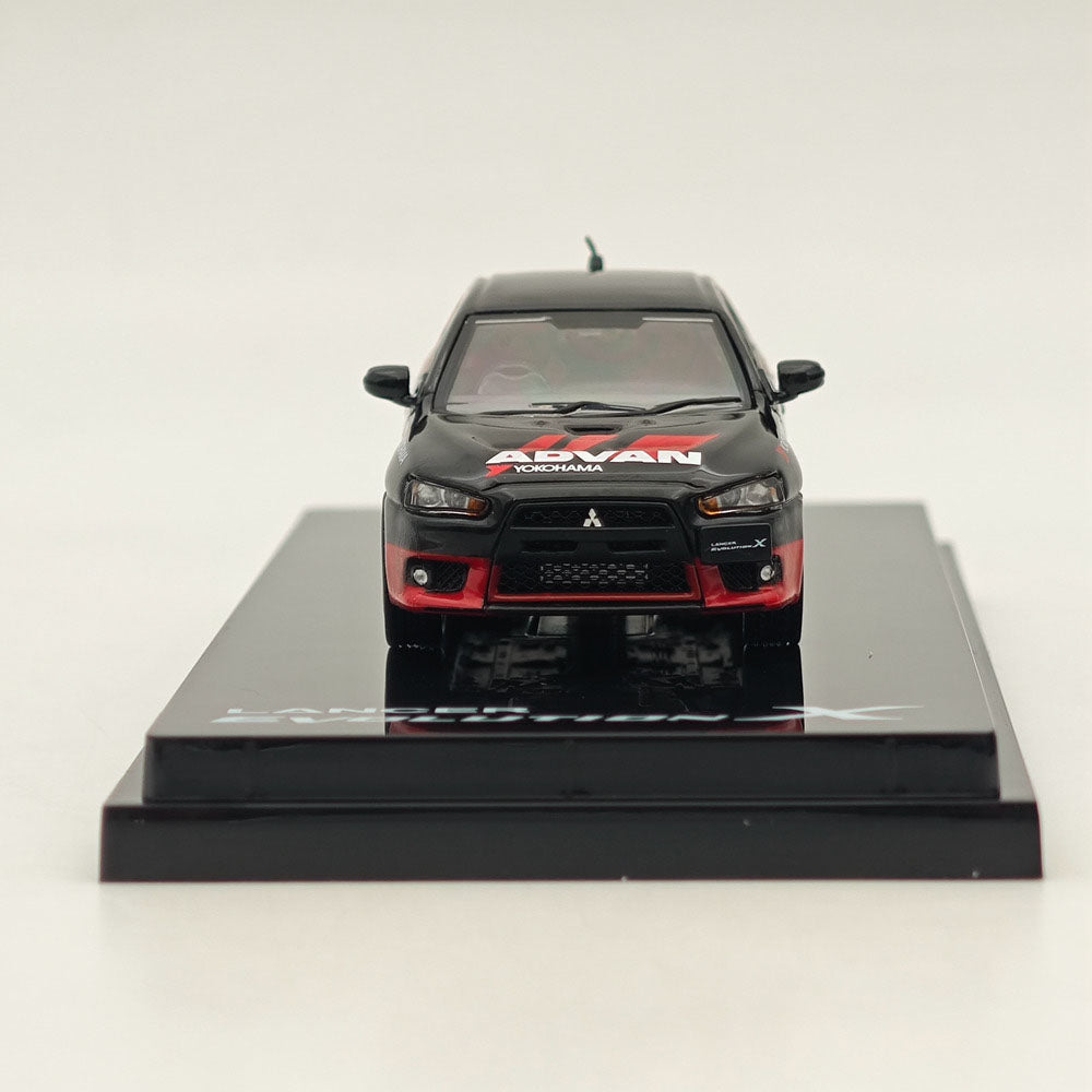 1/64 Scale Mitsubishi Lancer Evolution X Diecast Model Car - Hobby Japan HJ644053AV with Yokohama Advan Colors | Collectible Toy for Display, Racing Enthusiasts & Car Model Collections