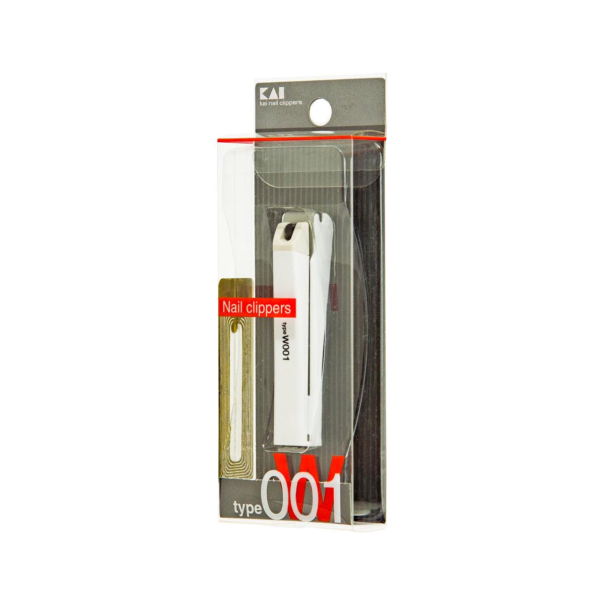 Premium KAI Nail Clipper Type W001 - Professional Stainless Steel Nail Trimmer with Non-Slip Grip (White) - Ideal for Home, Travel, and Salon Use