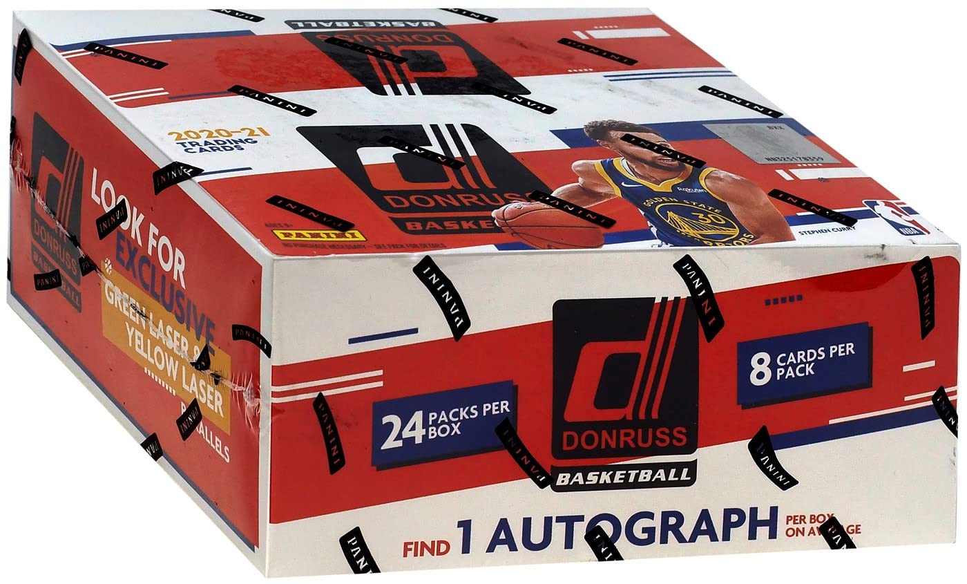 2020-21 Panini NBA Donruss Basketball Retail Box - 24 Packs (8 Cards Each) - Guaranteed 1 Autograph Per Box - Perfect for Collectors, Gifts & Fantasy Basketball Enthusiasts