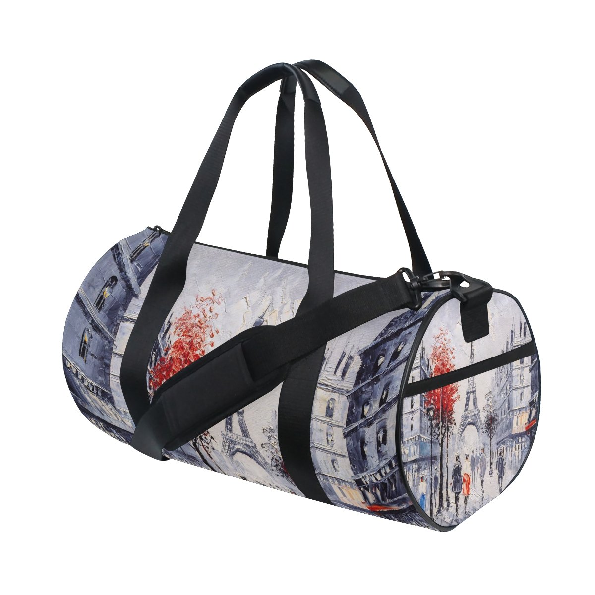 Paris Eiffel Tower Oil Painting Travel Duffel Bag - Waterproof Gym Sports Luggage for Men & Women - Perfect for Travel, Workout & Weekend Getaways