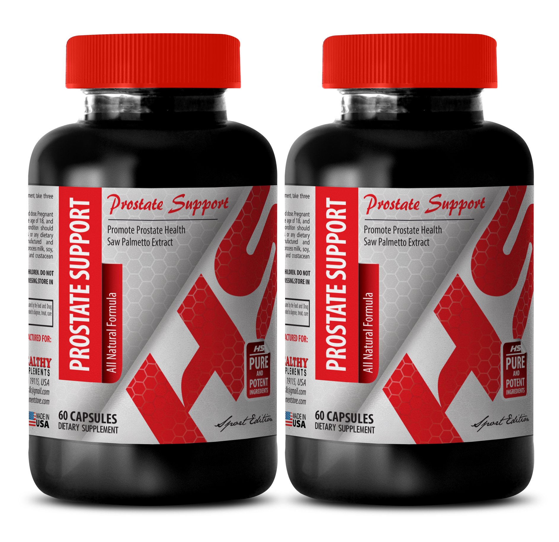 Natural Saw Palmetto Capsules for Prostate Support & Hair Growth - Antioxidant Cleanser with All-Natural Formula - 120 Capsules (2 Bottles) - Supports Men's Health & Wellness