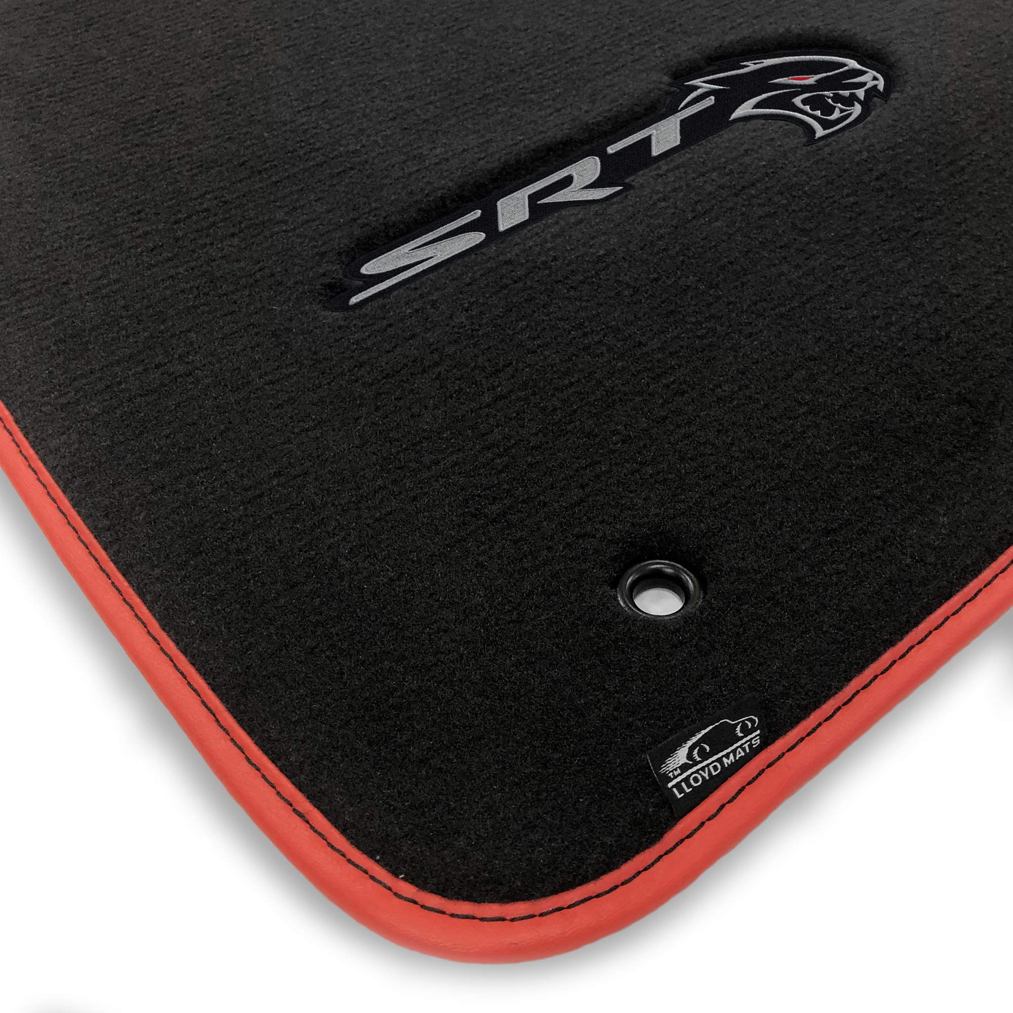 Premium Custom-Fit Carpeted Floor Mats for Dodge Challenger Hellcat AWD/RWD (2019-Present) - Luxury Car Floor Liners with SRT Redeye Logo - Charcoal 4-Piece Set - Perfect for Daily Driving & Car Shows