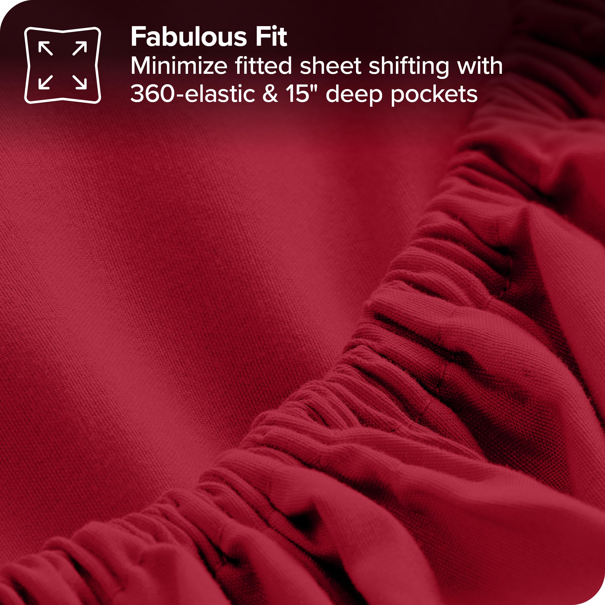 Bare Home 7-Piece Bed-in-A-Bag Comforter Set with Sheets - Full Size, Goose Down Alternative, Ultra-Soft 1800 Premium Bedding (Red) - Perfect for Guest Rooms, Dorms & Cozy Bedroom Makeovers