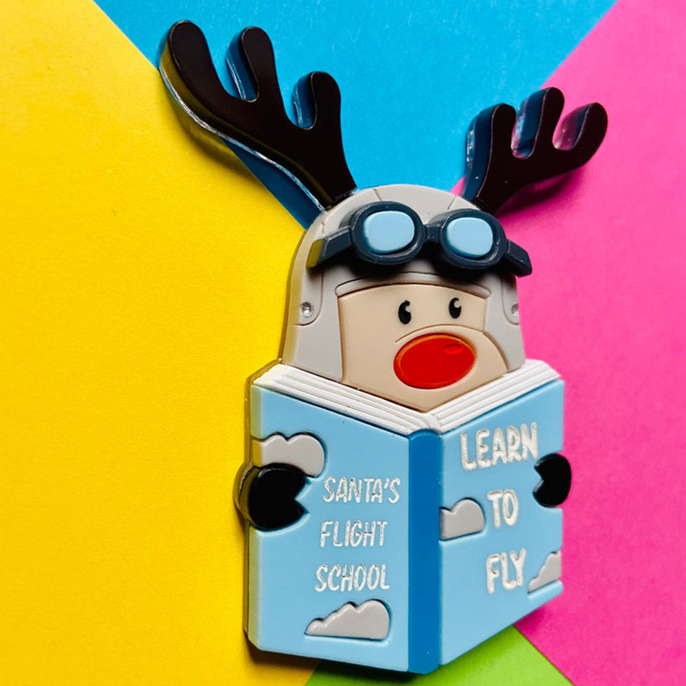 Christmas Collection Flight Lessons Acrylic Brooch by Makokot Design - Unique Holiday Gift for Aviation Enthusiasts & Christmas Decor