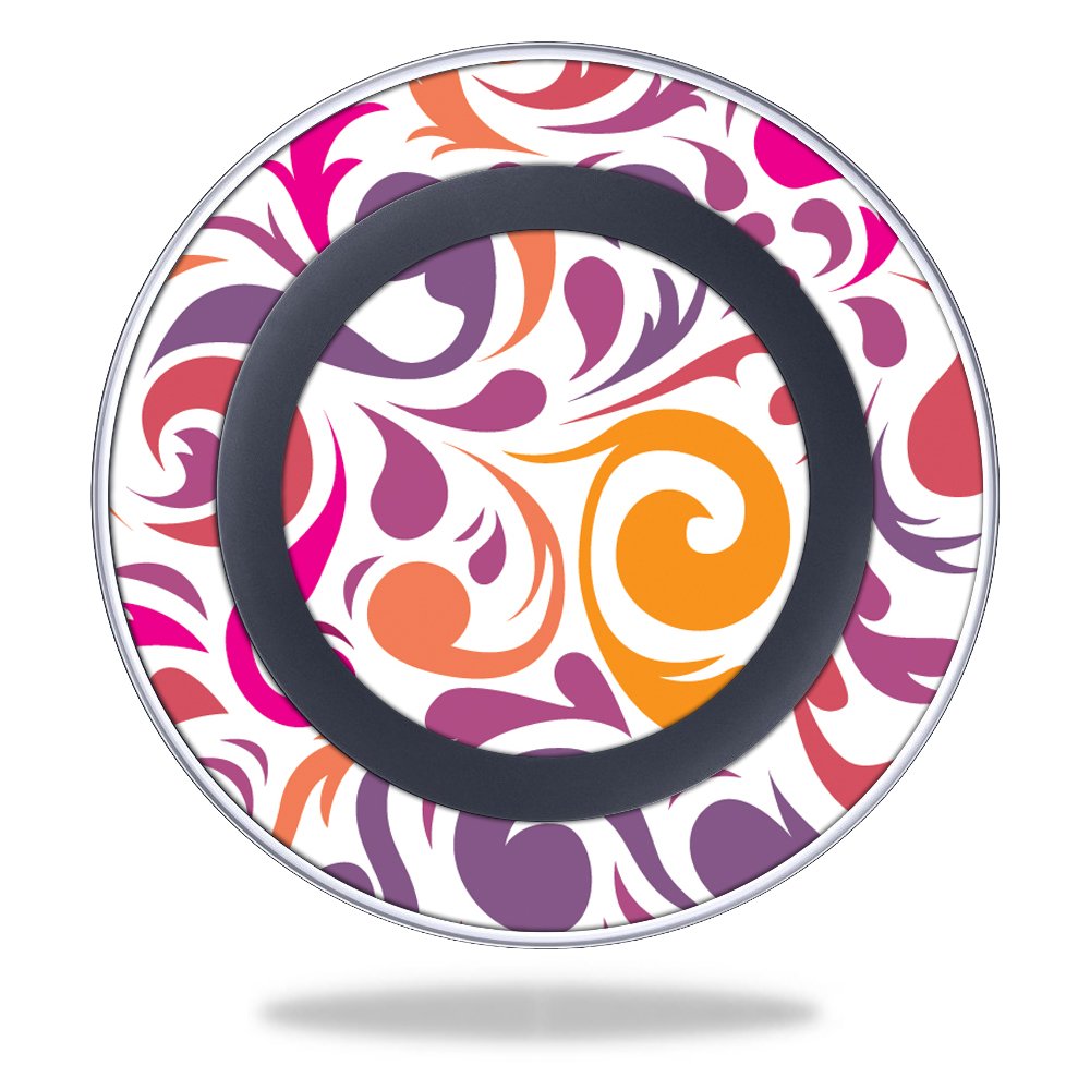 MightySkins Decorative Skin Wrap for Samsung Wireless Charging Pad - Swirly Girly Design | Protective Cover Sticker | Perfect for Home, Office & Travel Use