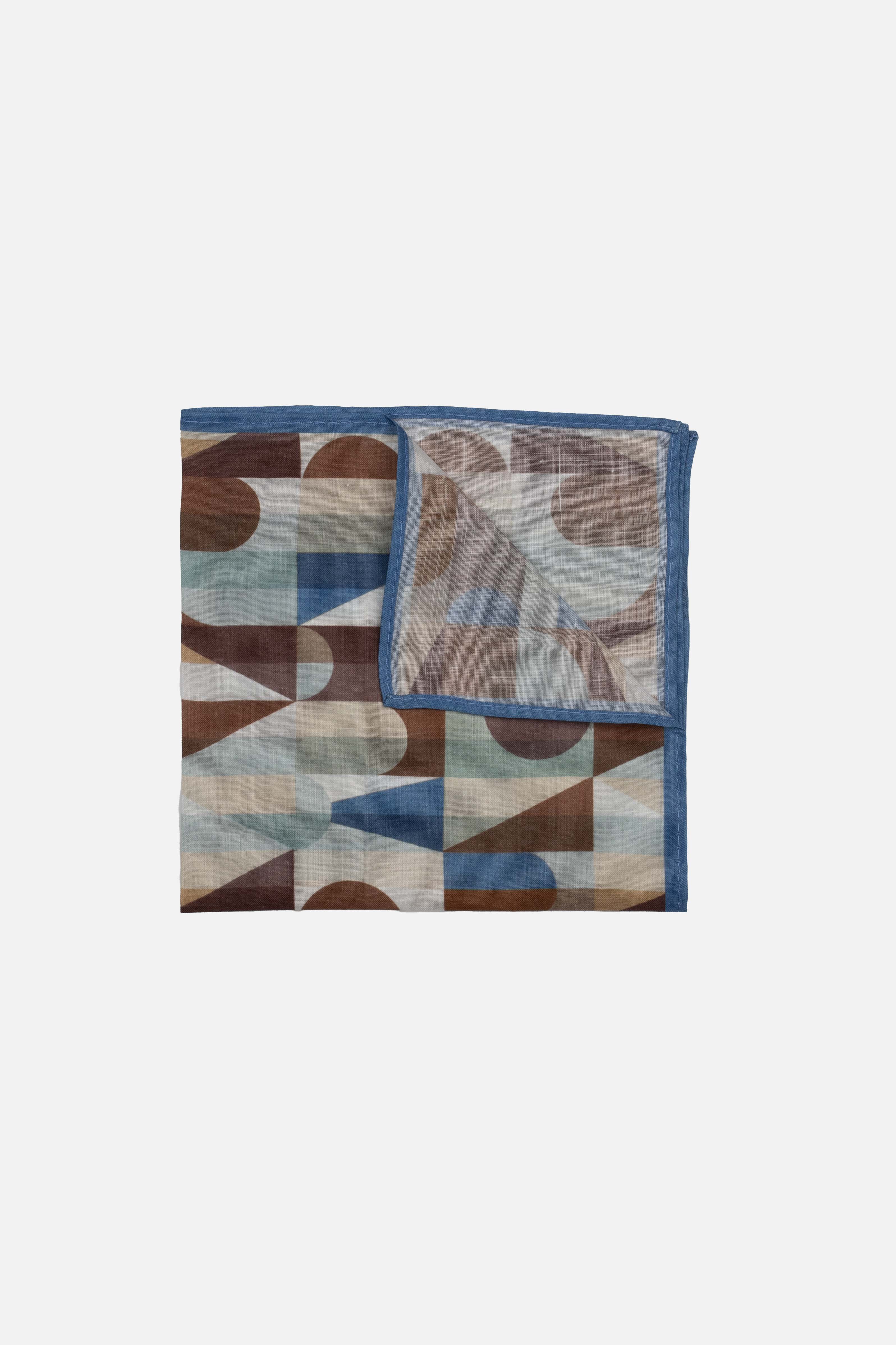 Shape Harmony Ramie Pocket Square - Premium Men's Fashion Accessory for Weddings, Business & Formal Events