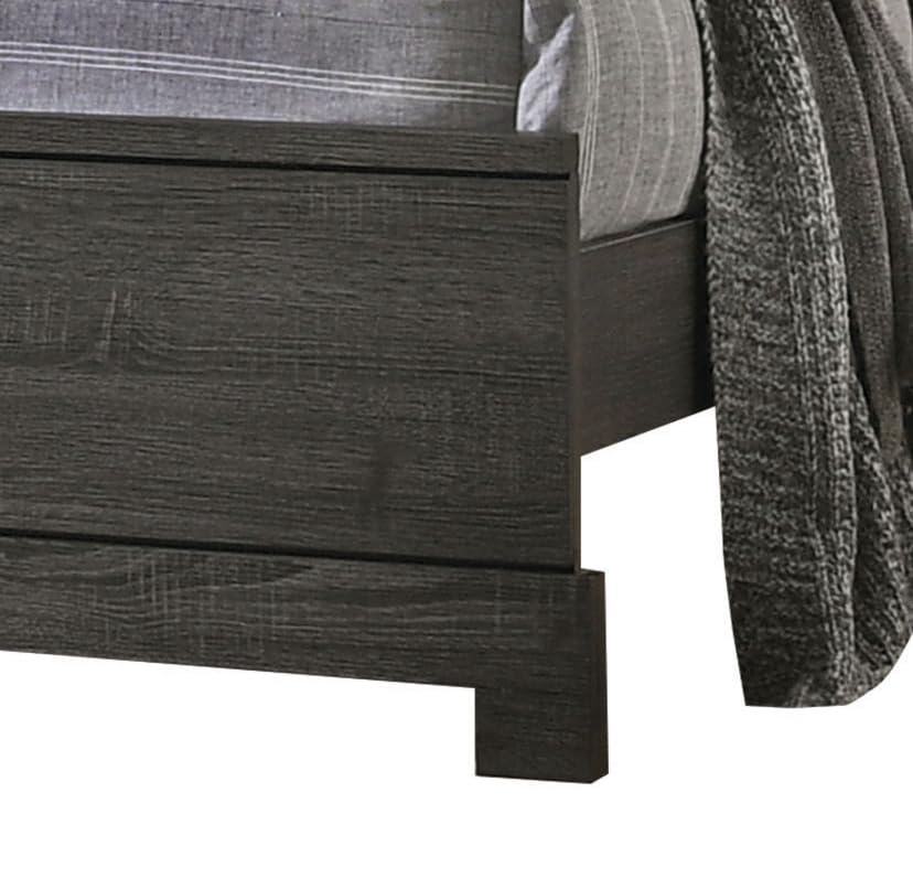 ACME Lantha Queen Size Bed Frame with Storage Drawers - Gray Oak Finish - Modern Platform Bed with Underbed Storage for Small Space Bedroom