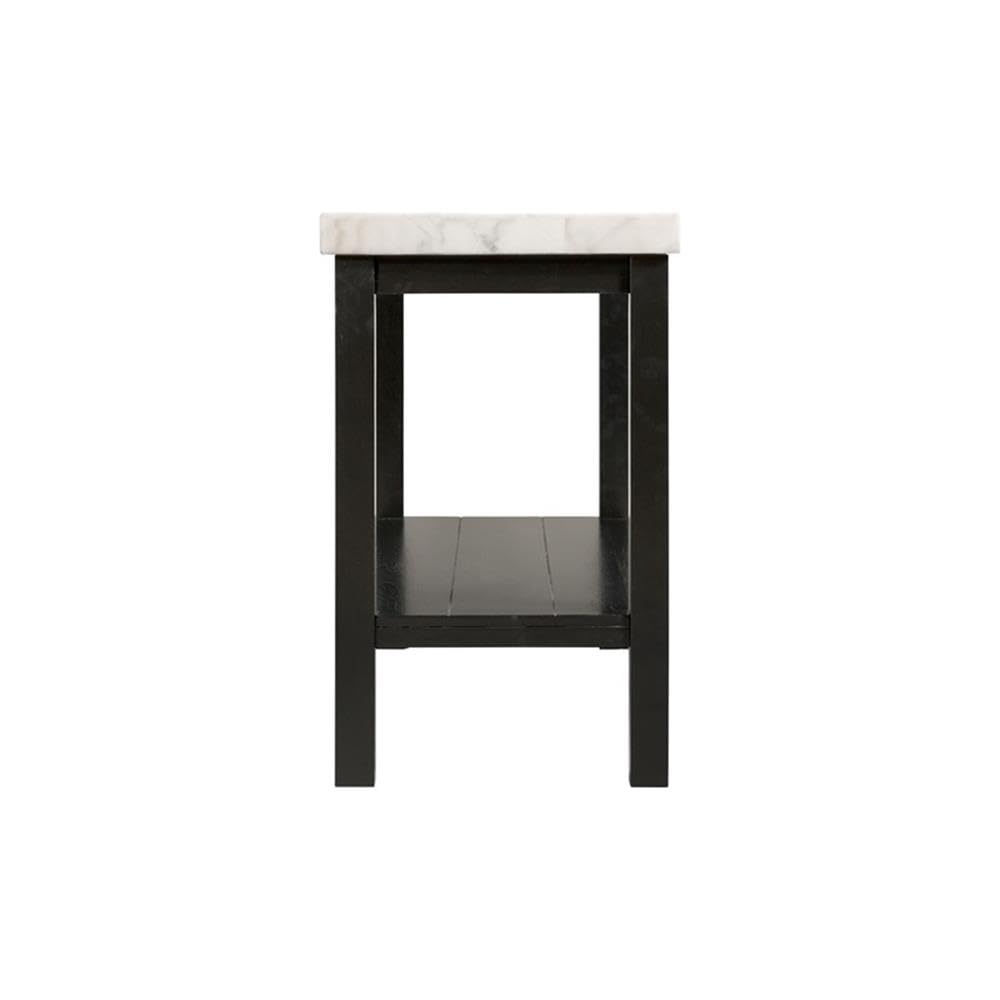Picket House Furnishings Evie Wood Frame & Marble Top Console Table - White/Black - Elegant Entryway & Hallway Furniture for Modern Home Decor