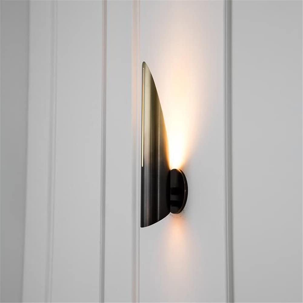 NIUYAO Modern Oblique Cut Tube Wall Sconce with Metal Shade - Gold Finish Postmodern Indoor Lighting Fixture for Living Room, Bedroom & Hallway Decor